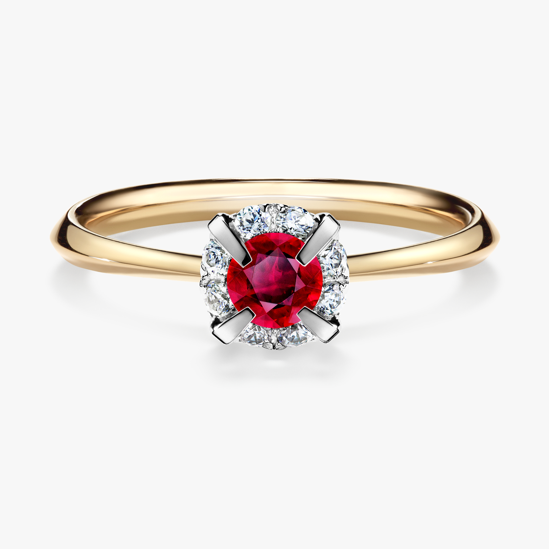 Pierścionek zaręczynowy My Beauty z żółtego złota z rubinem 0,33ct