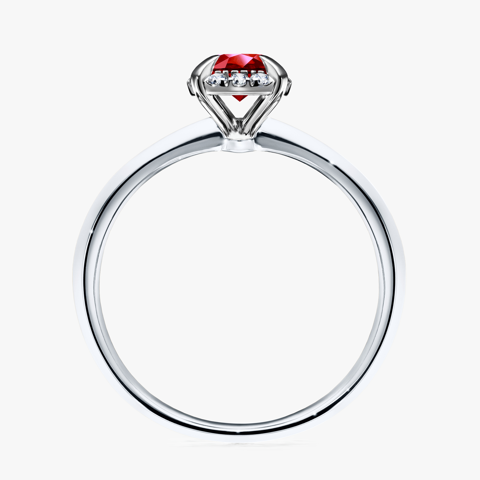 Pierścionek zaręczynowy My Beauty z białego złota z rubinem 0,62ct