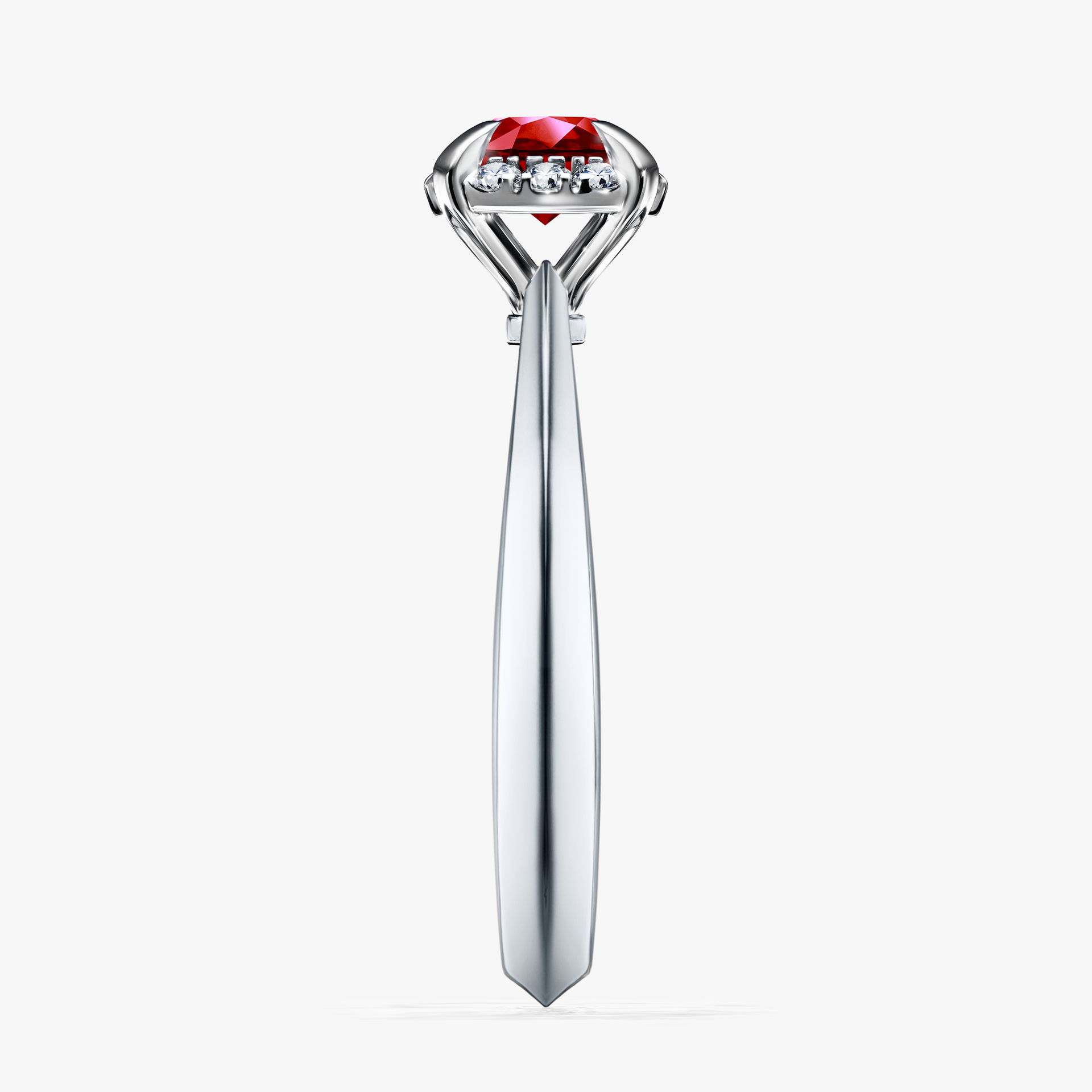 Pierścionek zaręczynowy My Beauty z białego złota z rubinem 0,62ct