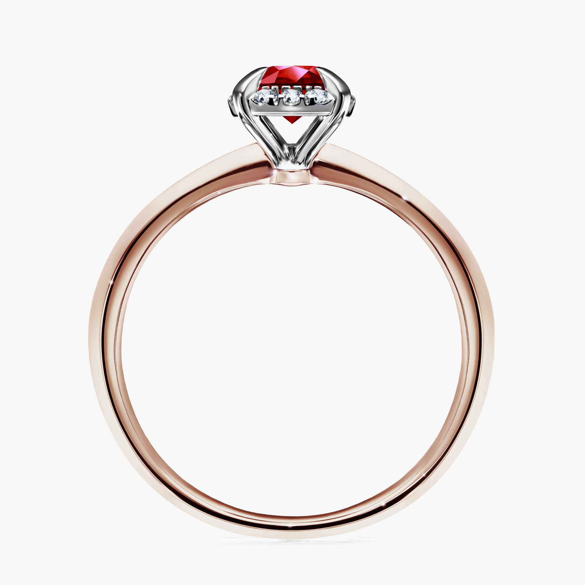 Pierścionek zaręczynowy My Beauty z różowego złota z rubinem 0,62ct