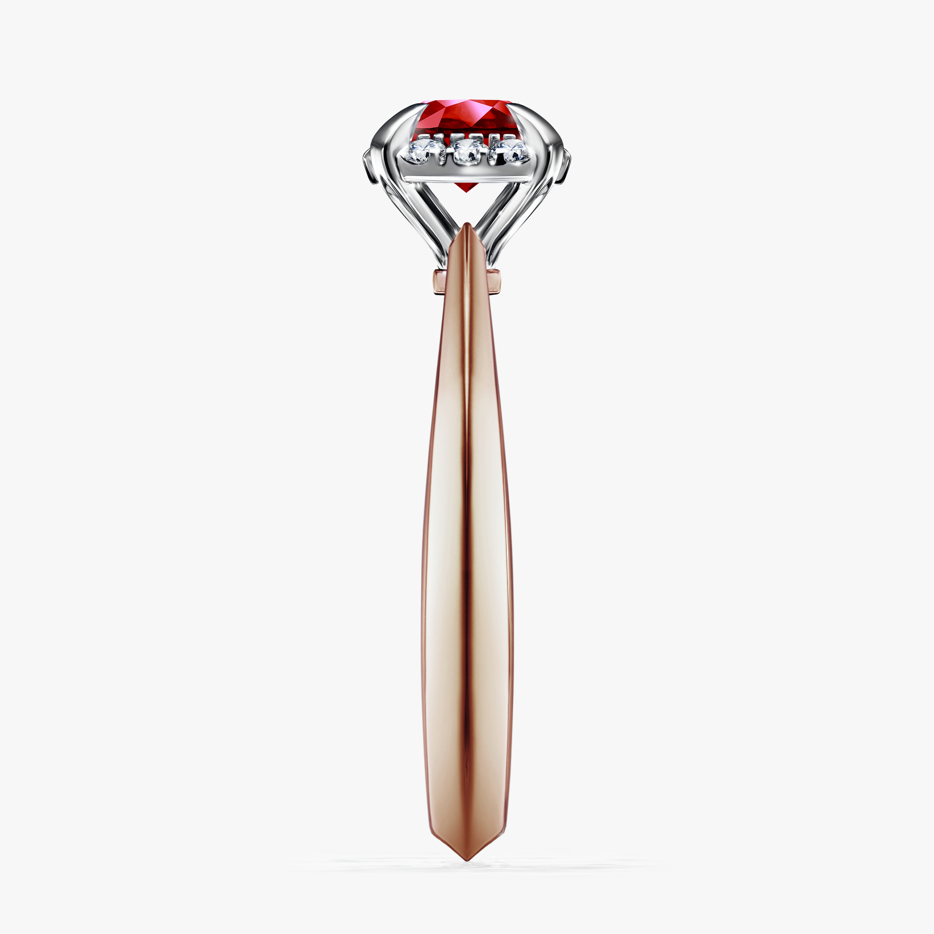 Pierścionek zaręczynowy My Beauty z różowego złota z rubinem 0,62ct