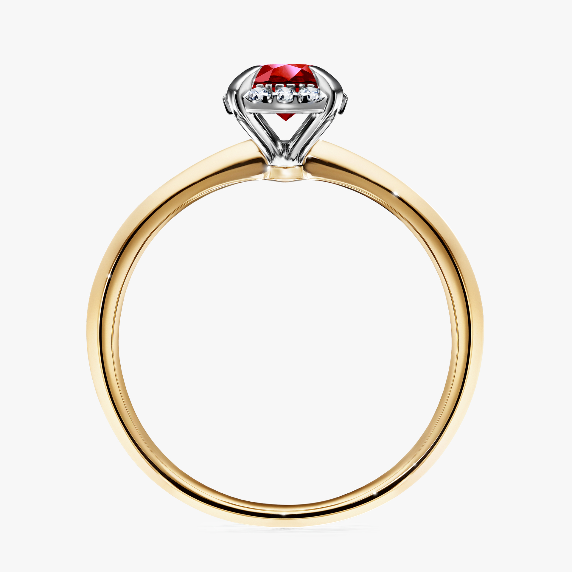 Pierścionek zaręczynowy My Beauty z żółtego złota z rubinem 0,62ct