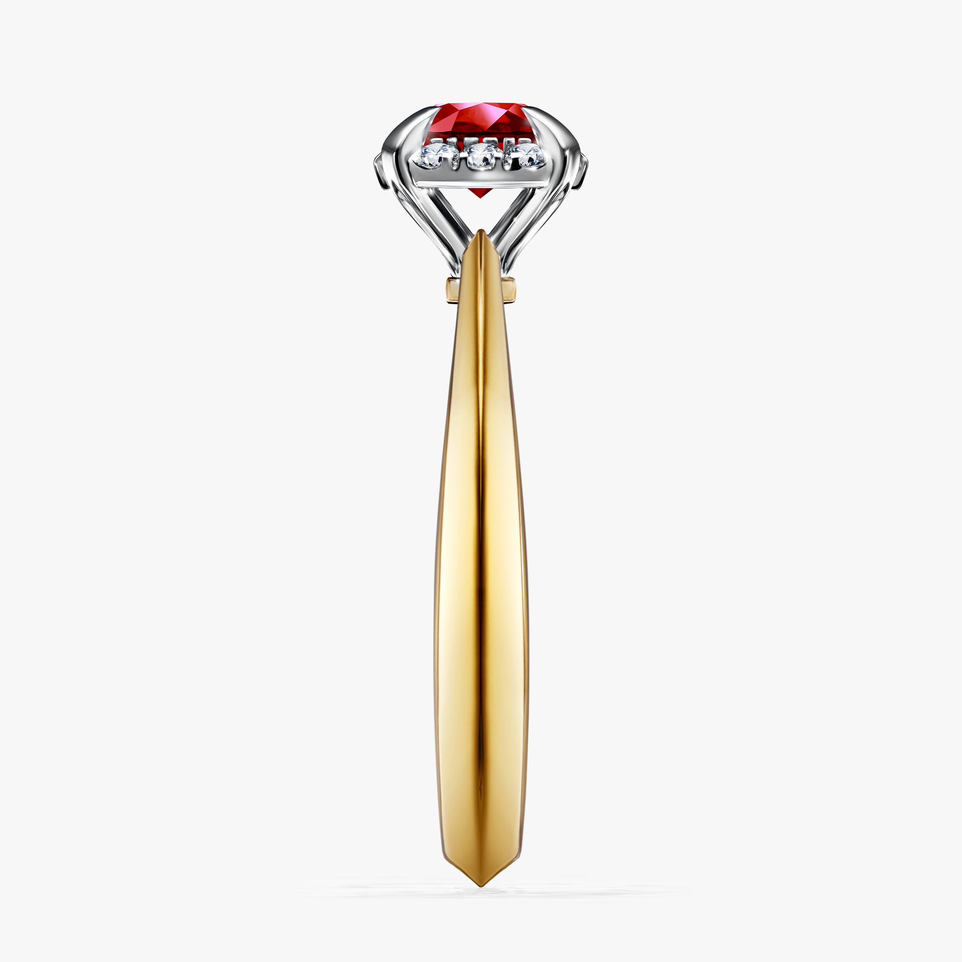 Pierścionek zaręczynowy My Beauty z żółtego złota z rubinem 0,62ct