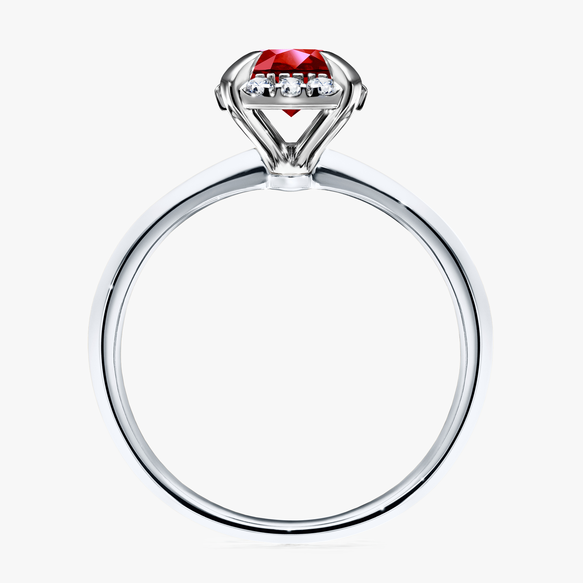 Pierścionek zaręczynowy My Beauty z białego złota z rubinem 0,98ct