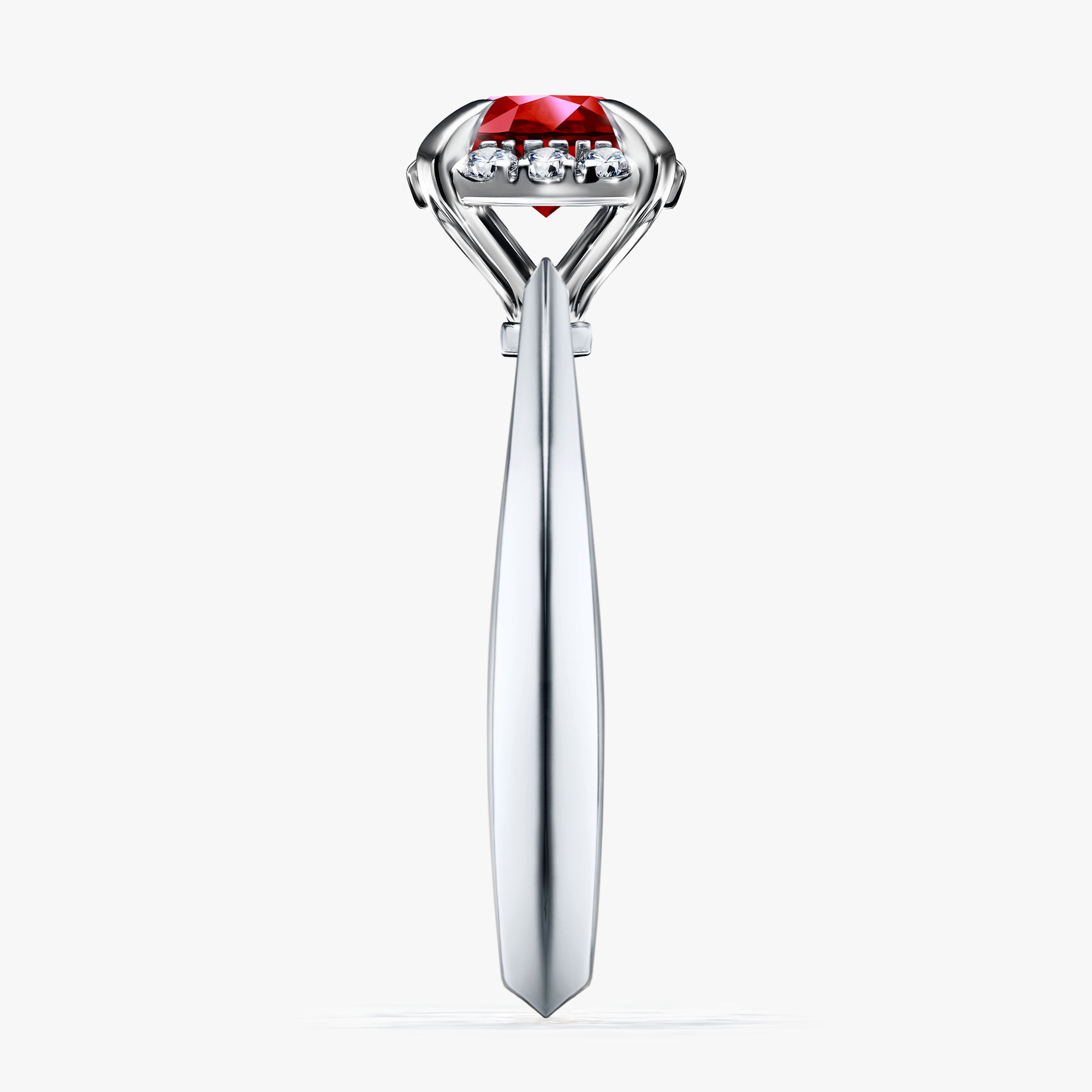 Pierścionek zaręczynowy My Beauty z białego złota z rubinem 0,98ct