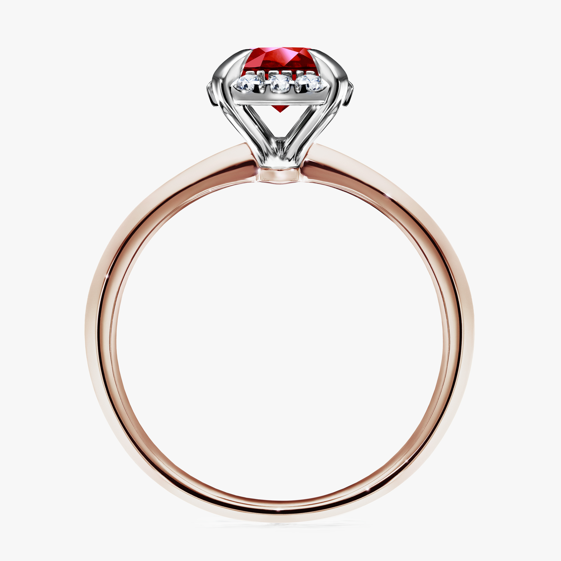 Pierścionek zaręczynowy My Beauty z różowego złota z rubinem 0,98ct