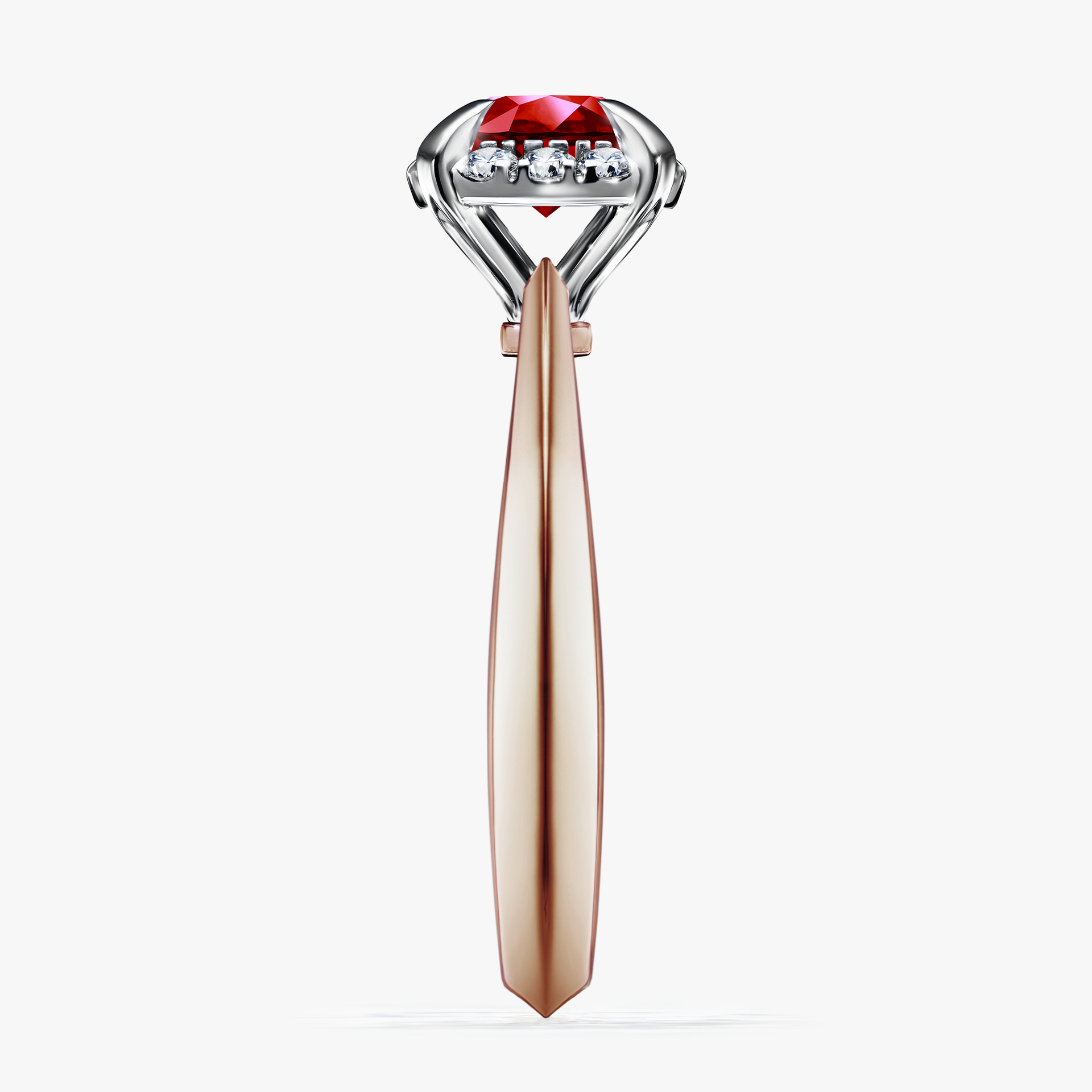 Pierścionek zaręczynowy My Beauty z różowego złota z rubinem 0,98ct