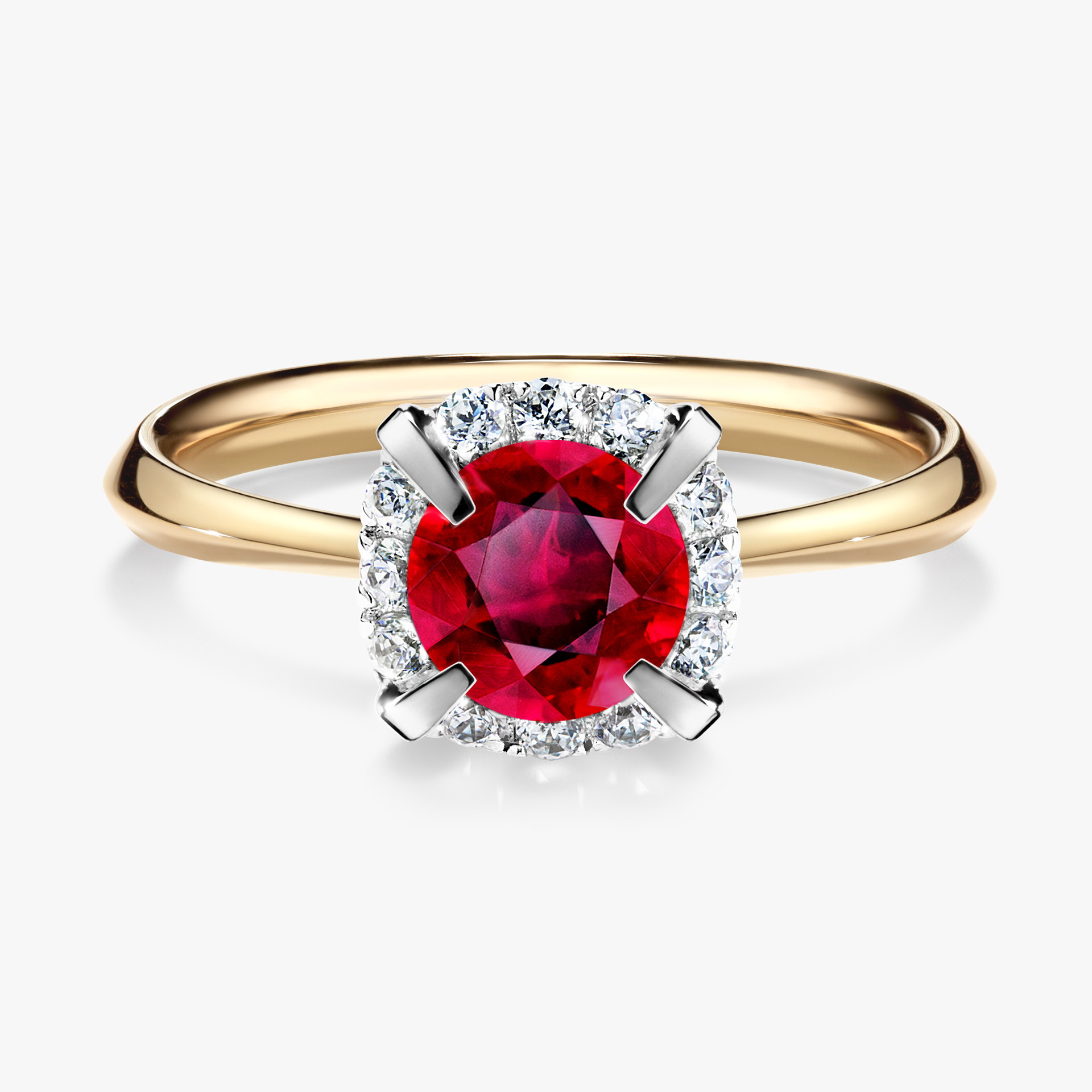 Pierścionek zaręczynowy My Beauty z żółtego złota z rubinem 0,98ct