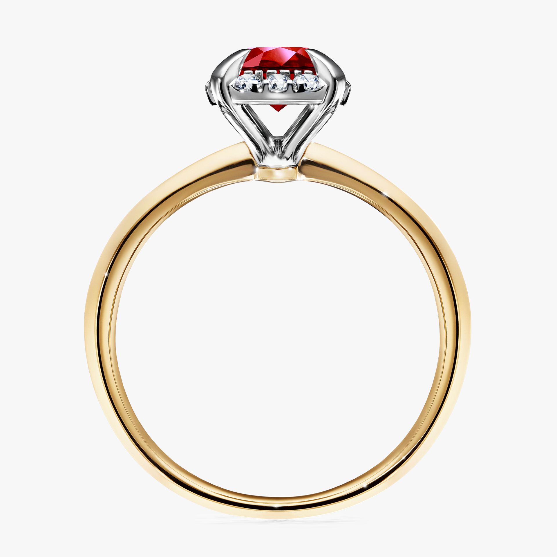 Pierścionek zaręczynowy My Beauty z żółtego złota z rubinem 0,98ct