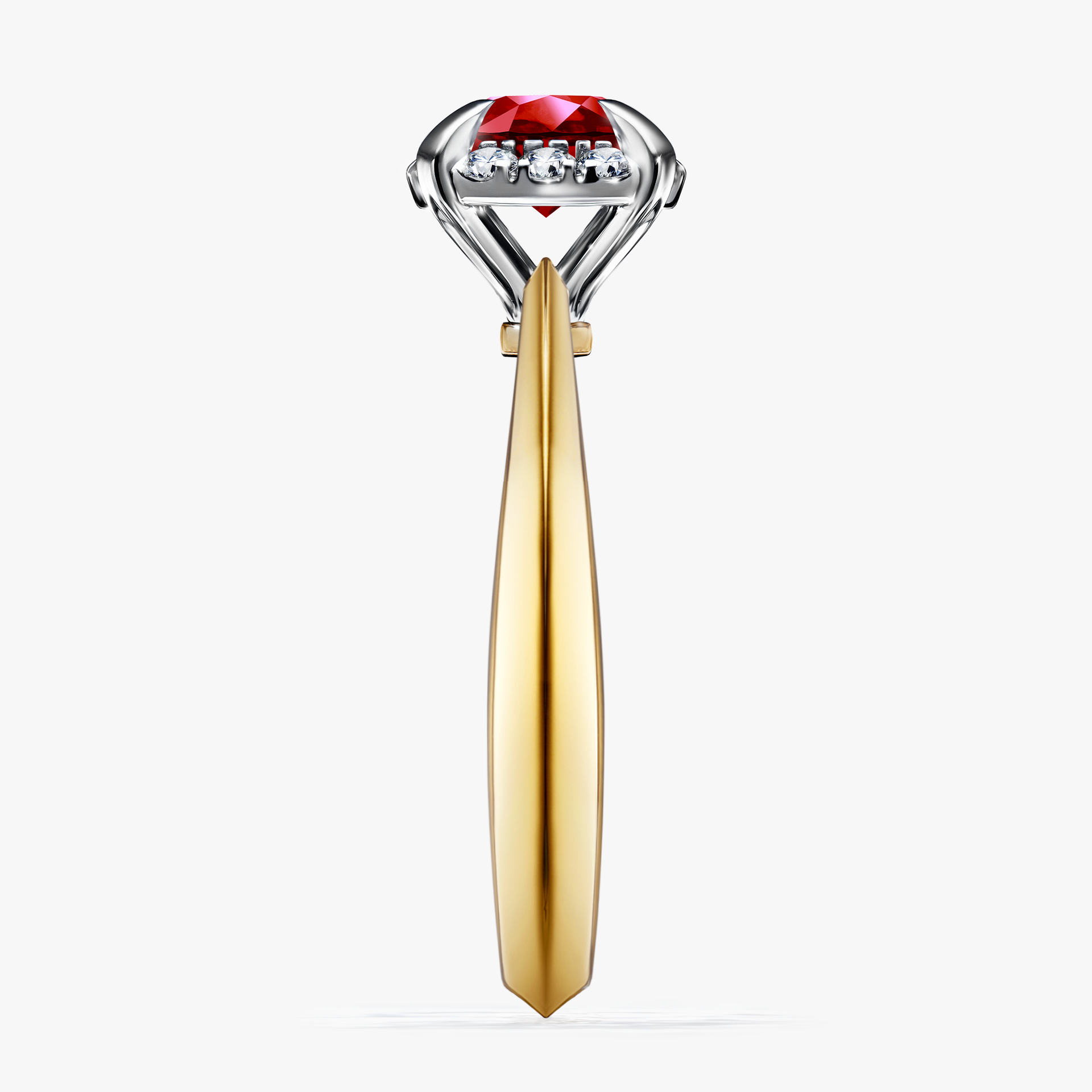 Pierścionek zaręczynowy My Beauty z żółtego złota z rubinem 0,98ct