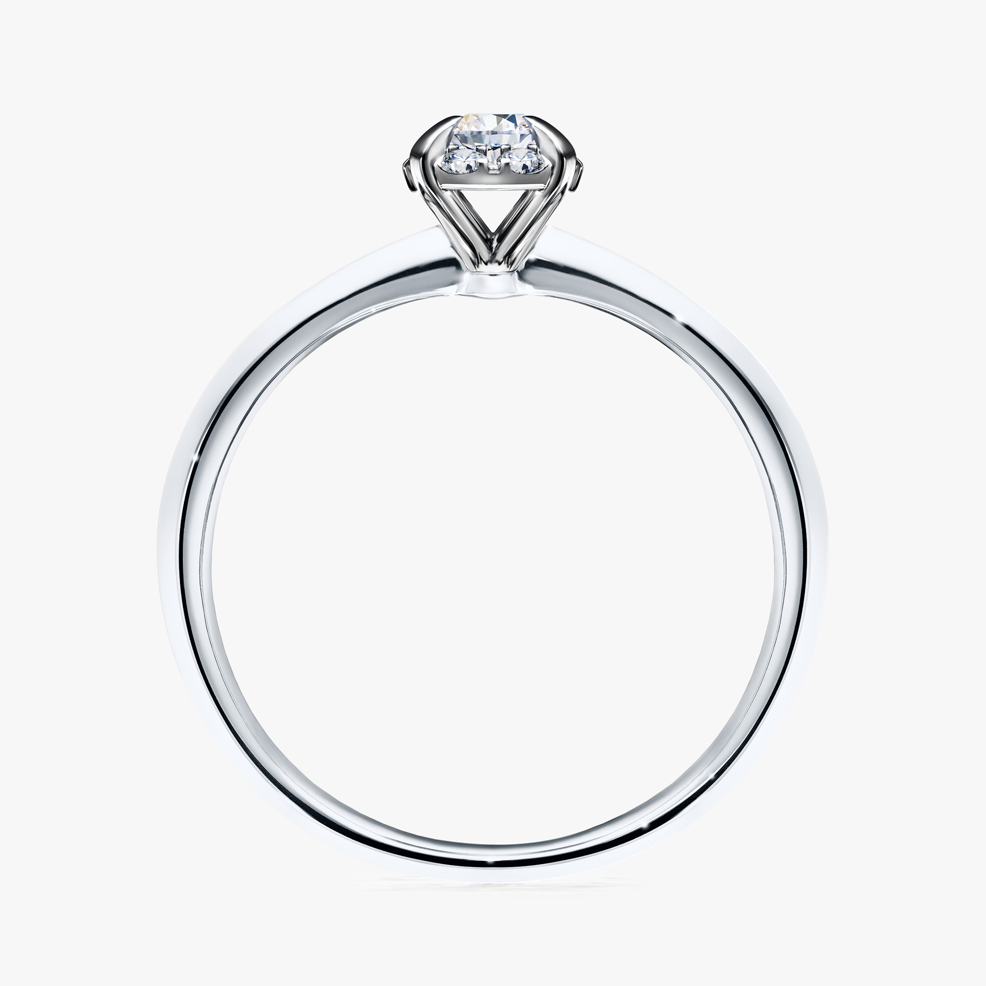 Pierścionek zaręczynowy My Beauty z białego złota z szafirem białym 0,14ct