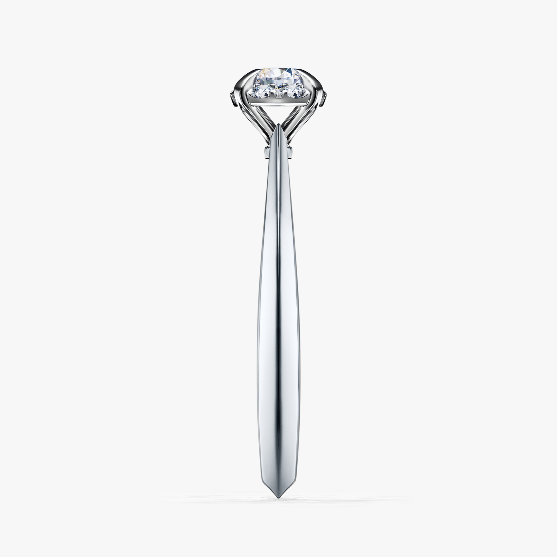 Pierścionek zaręczynowy My Beauty z białego złota z szafirem białym 0,14ct