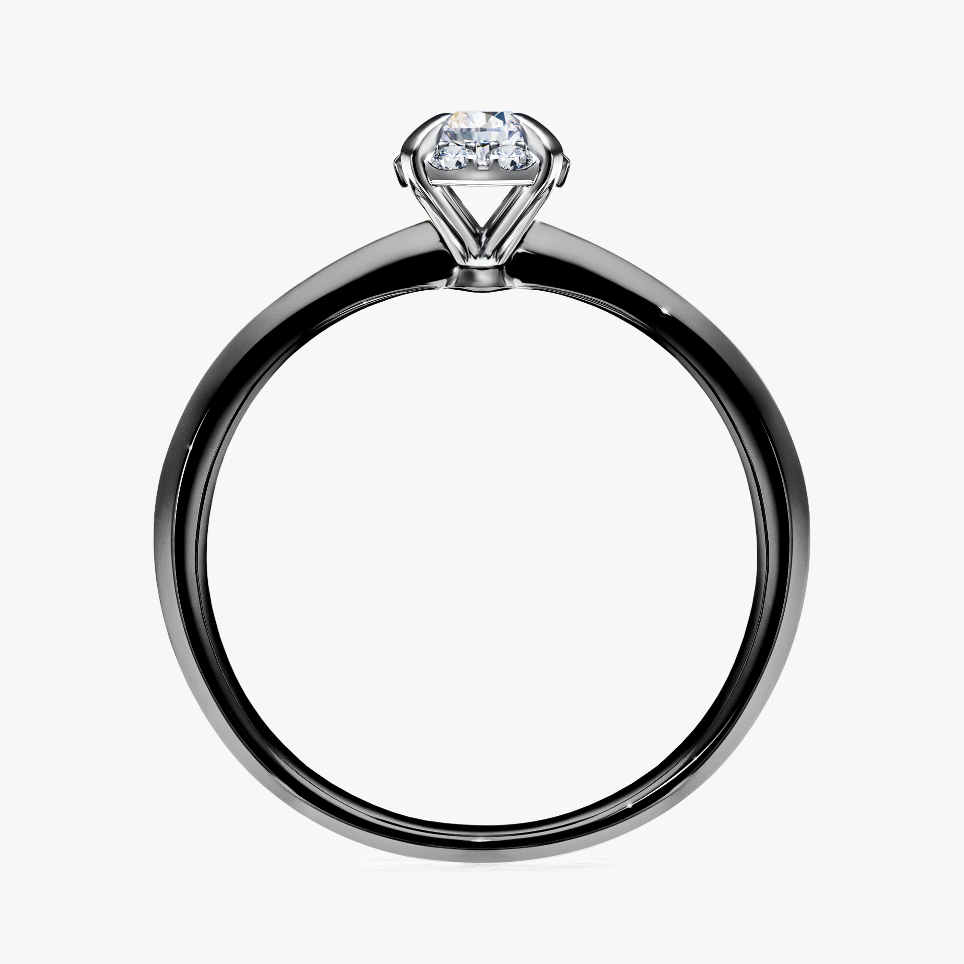 Pierścionek zaręczynowy My Beauty z czarnego złota z szafirem białym 0,14ct