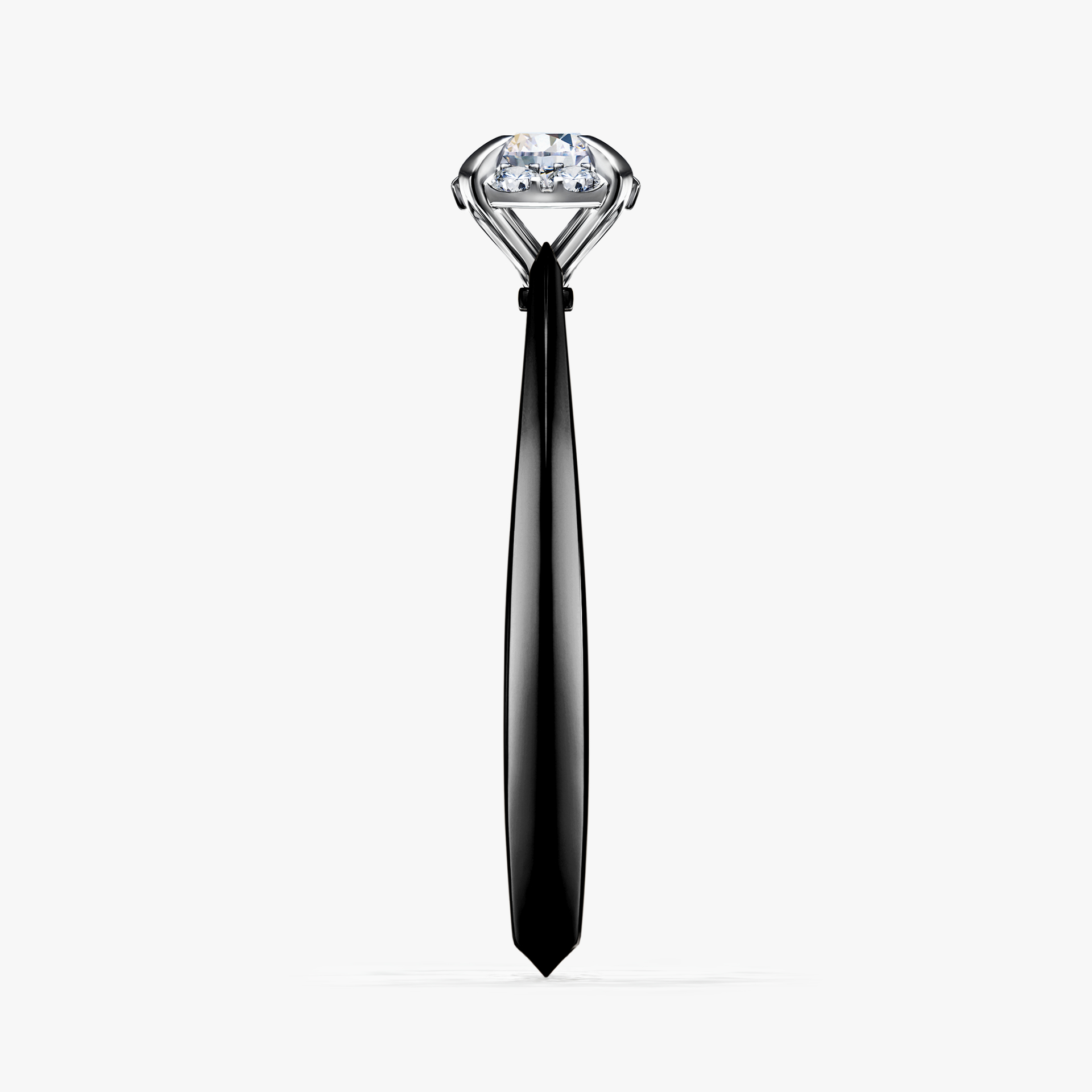 Pierścionek zaręczynowy My Beauty z czarnego złota z szafirem białym 0,14ct