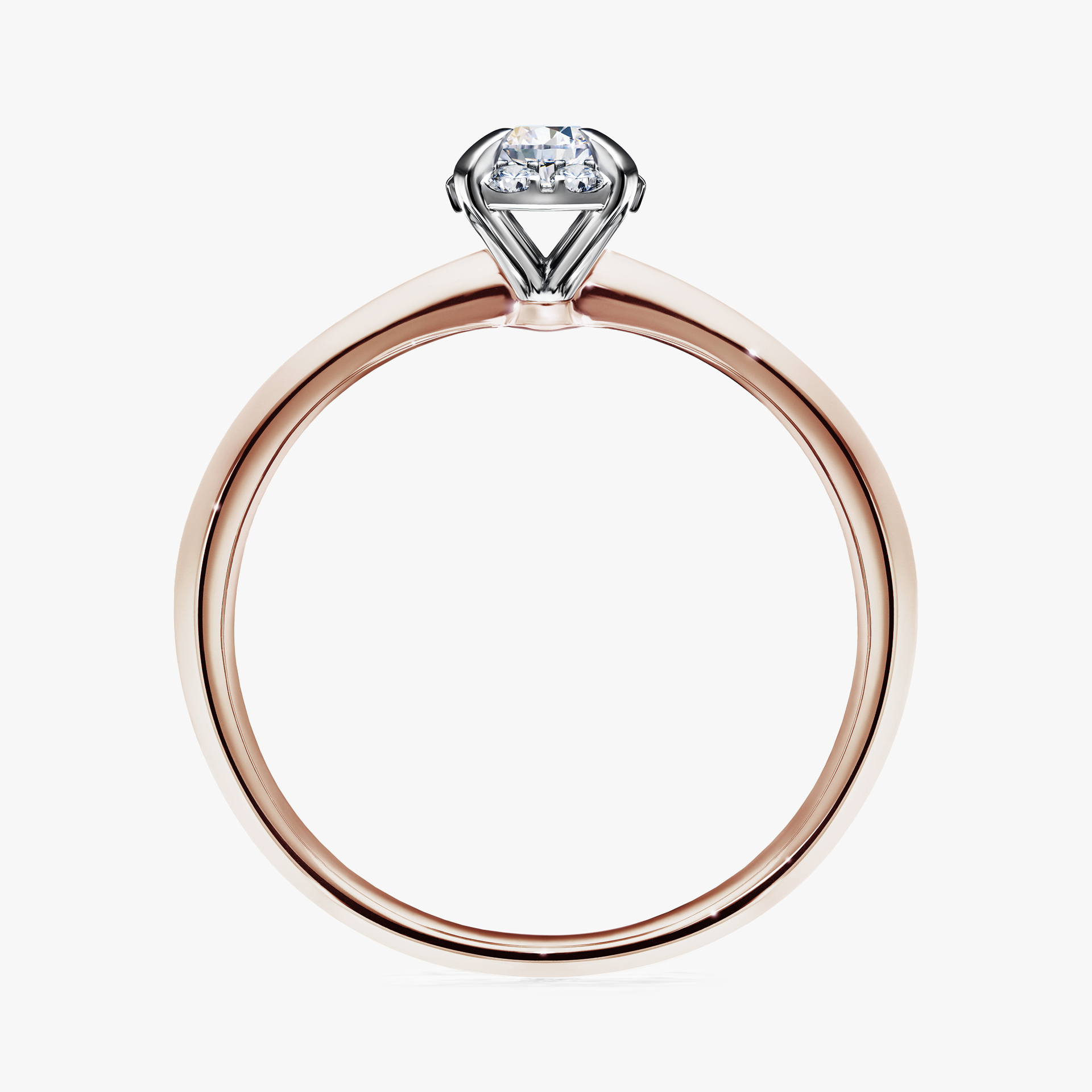 Pierścionek zaręczynowy My Beauty z różowego złota z szafirem białym 0,14ct