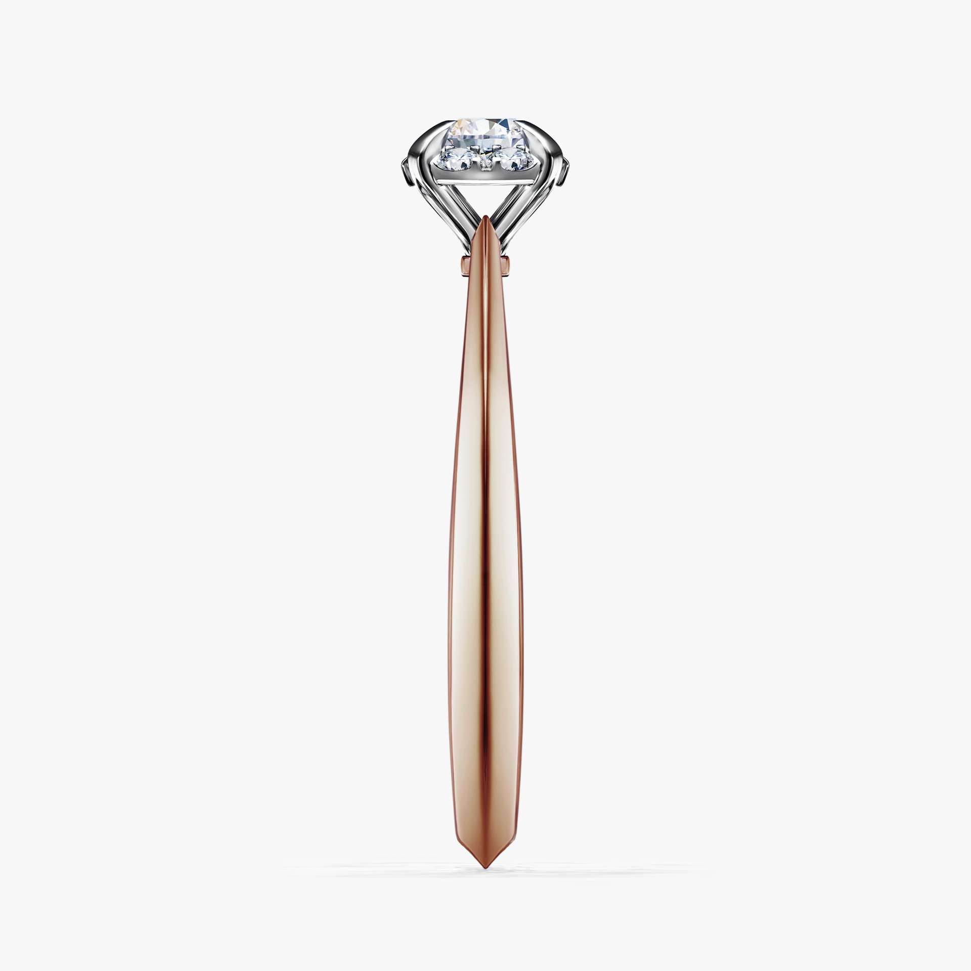 Pierścionek zaręczynowy My Beauty z różowego złota z szafirem białym 0,14ct