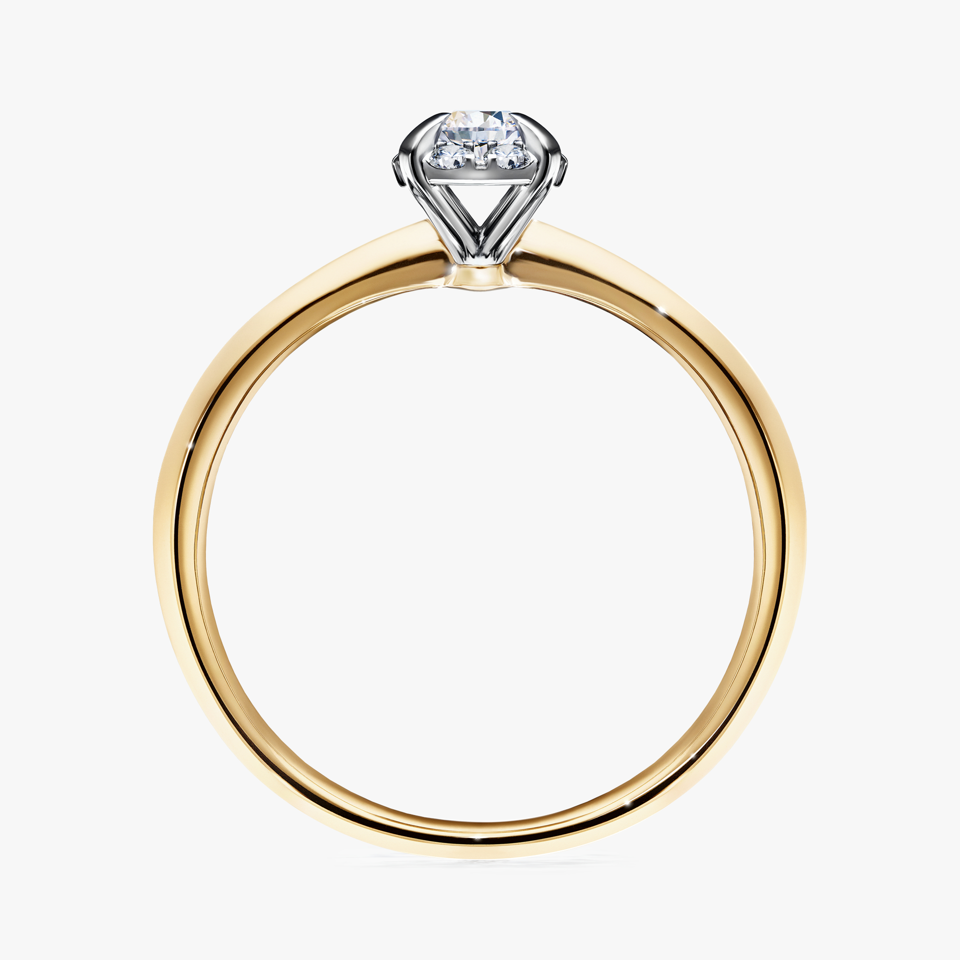 Pierścionek zaręczynowy My Beauty z żółtego złota z szafirem białym 0,14ct