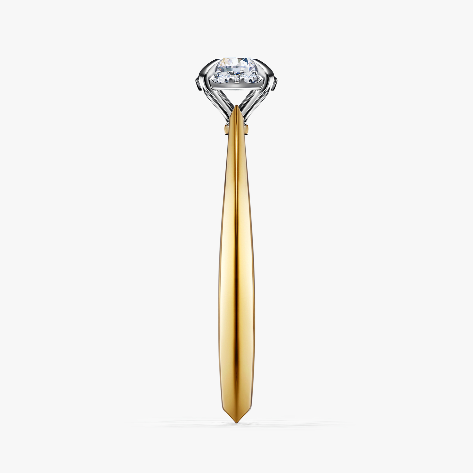 Pierścionek zaręczynowy My Beauty z żółtego złota z szafirem białym 0,14ct