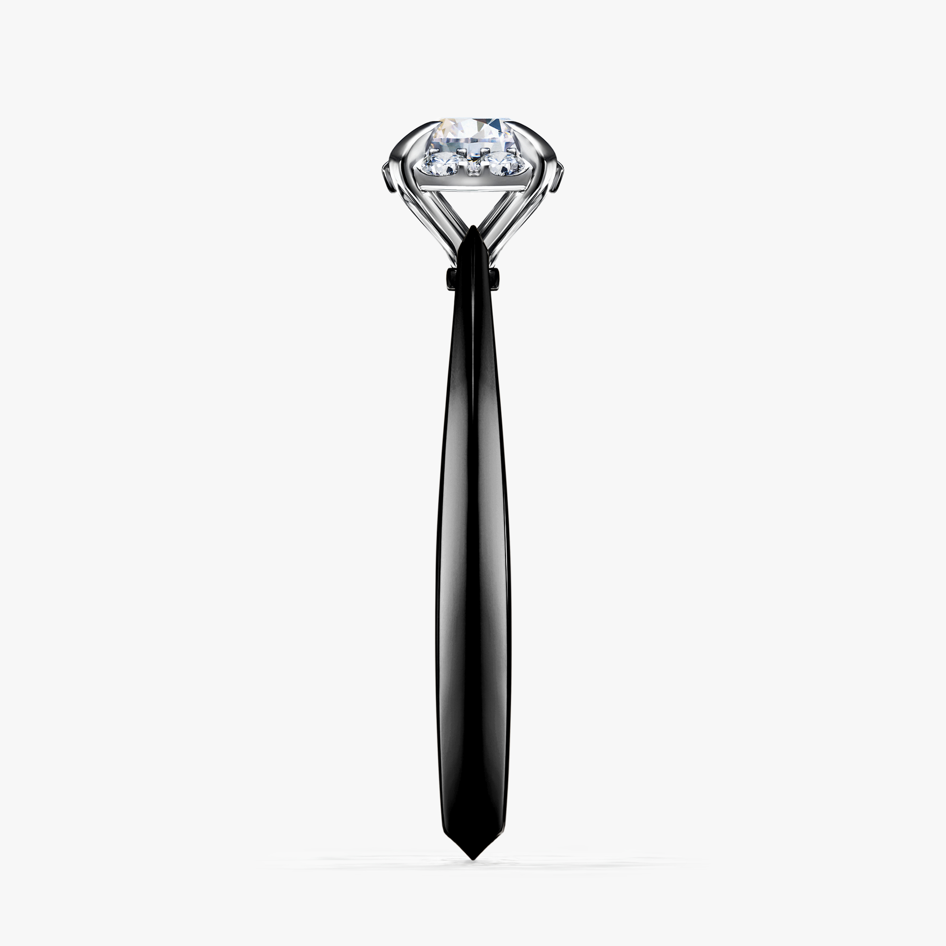 Pierścionek zaręczynowy My Beauty z czarnego złota z szafirem białym 0,33ct