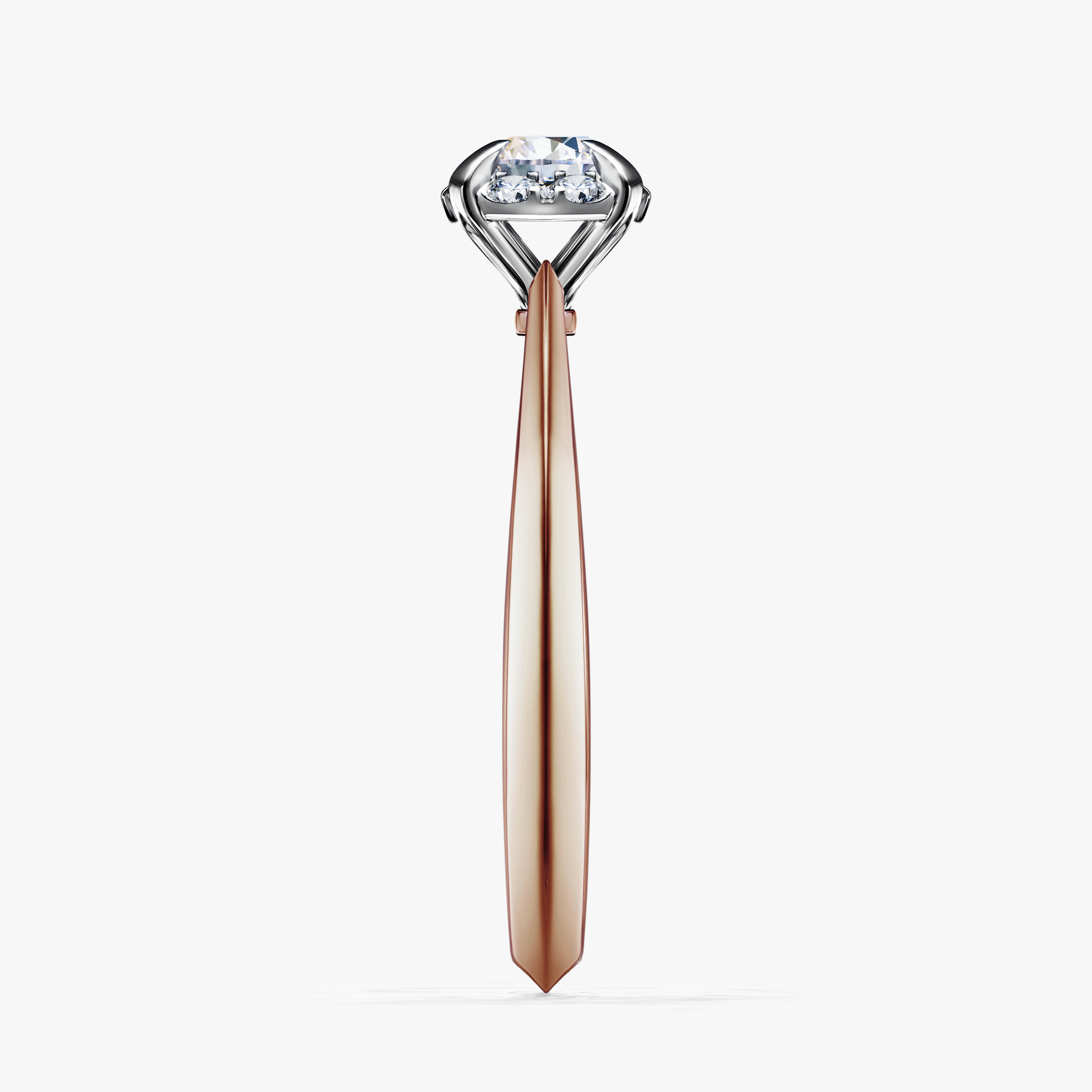 Pierścionek zaręczynowy My Beauty z różowego złota z szafirem białym 0,33ct