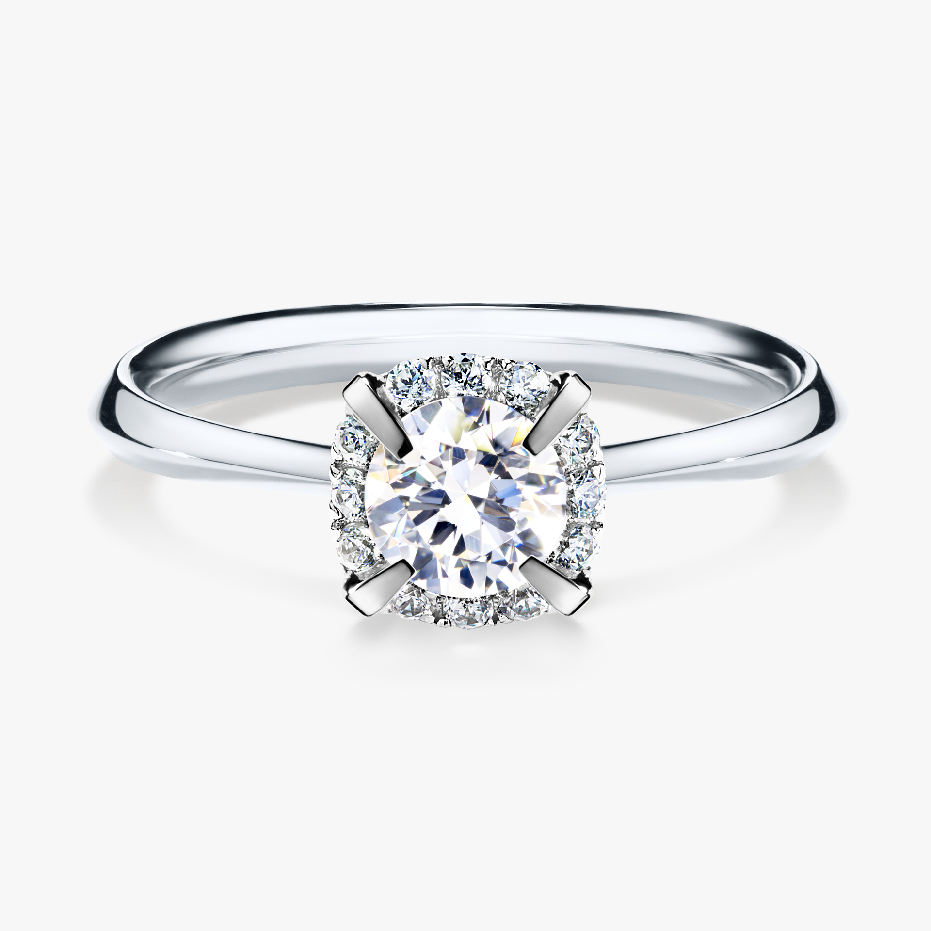 Pierścionek zaręczynowy My Beauty z białego złota z szafirem białym 0,62ct