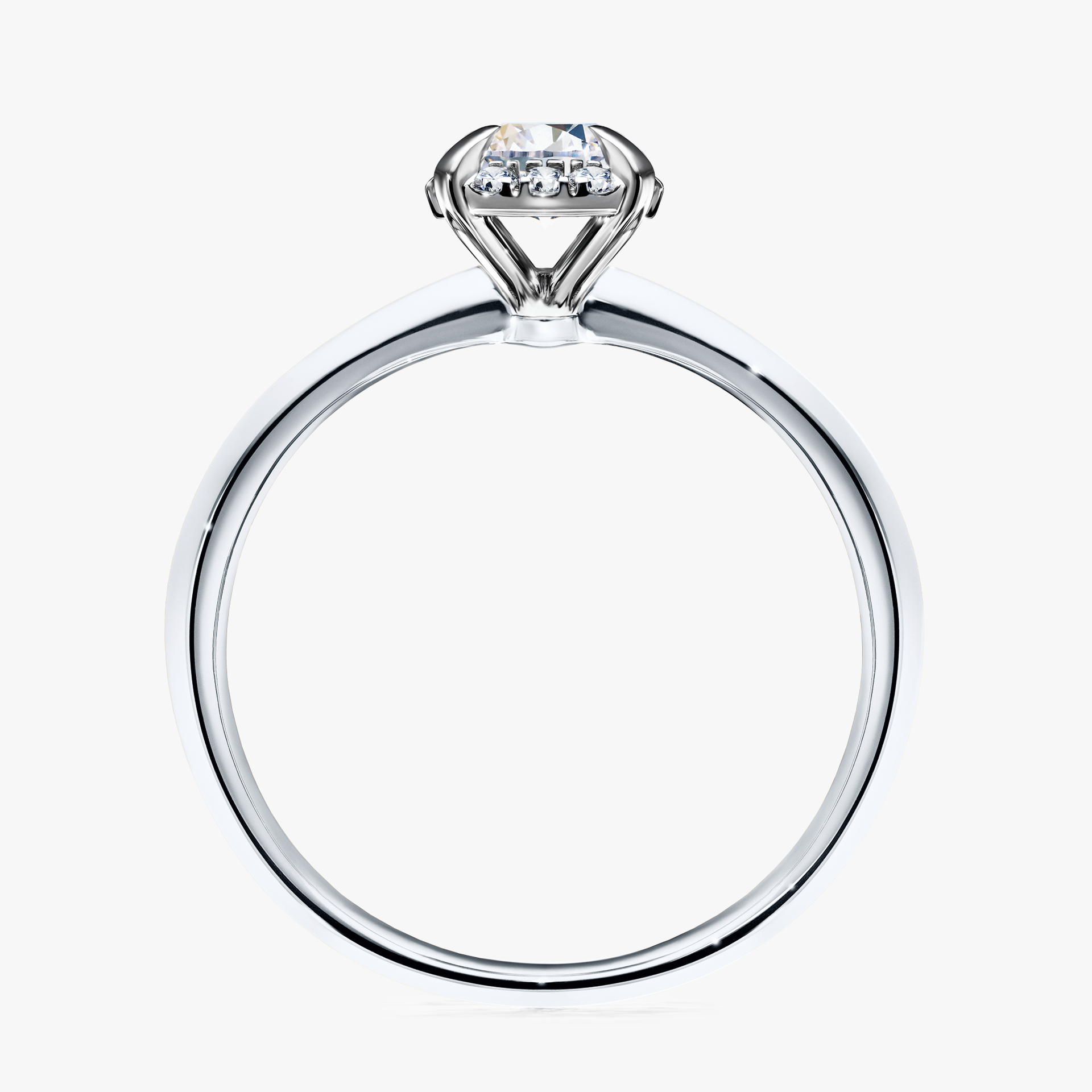 Pierścionek zaręczynowy My Beauty z białego złota z szafirem białym 0,62ct