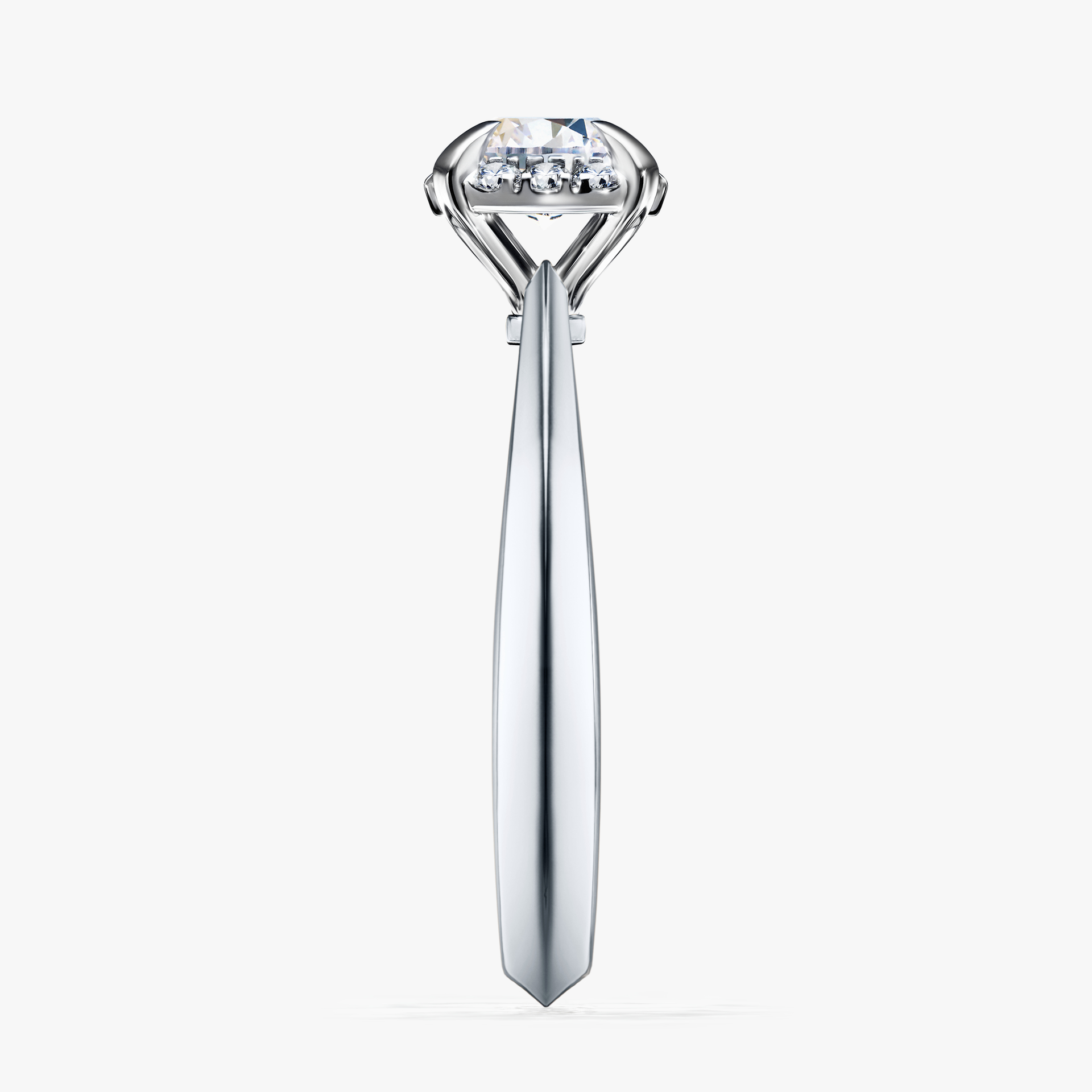 Pierścionek zaręczynowy My Beauty z białego złota z szafirem białym 0,62ct