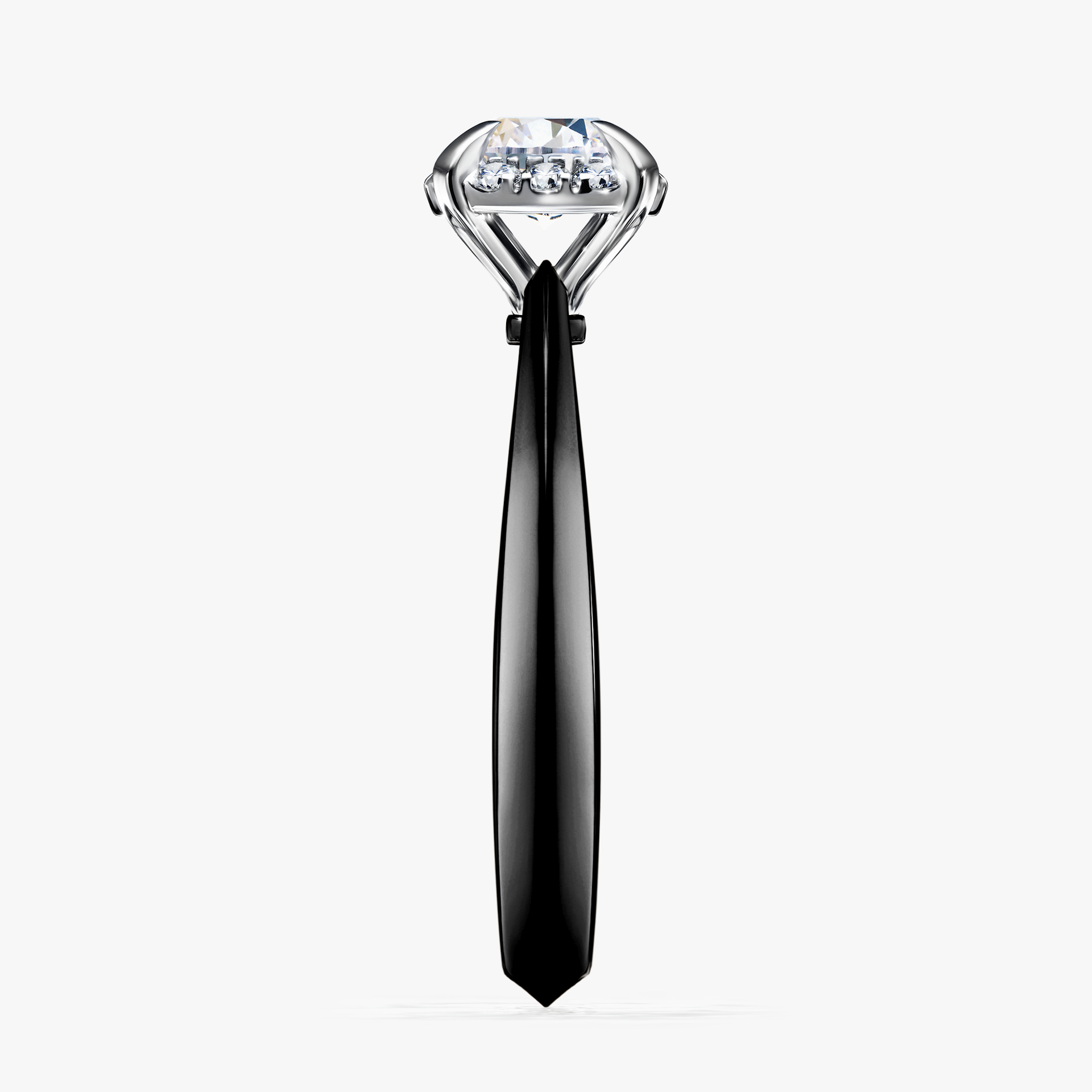 Pierścionek zaręczynowy My Beauty z czarnego złota z szafirem białym 0,62ct