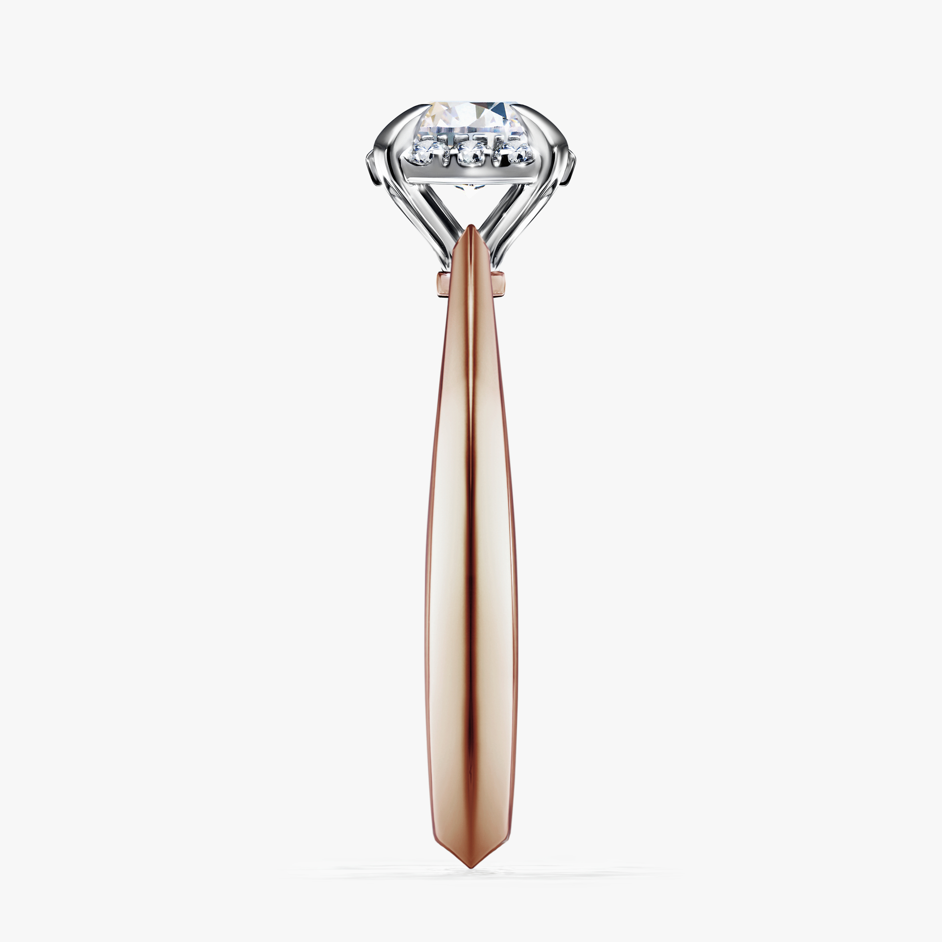 Pierścionek zaręczynowy My Beauty z różowego złota z szafirem białym 0,62ct