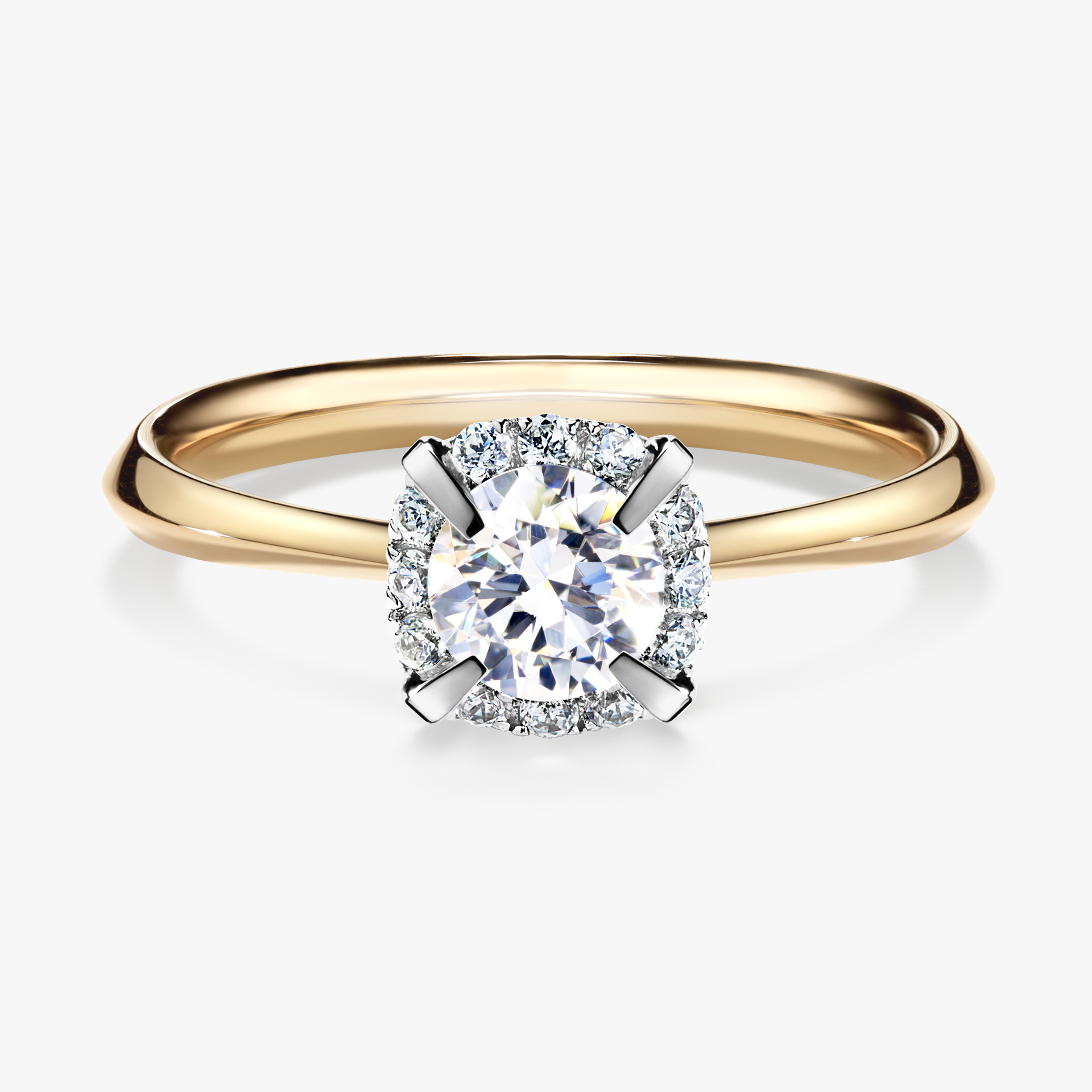 Pierścionek zaręczynowy My Beauty z żółtego złota z szafirem białym 0,62ct