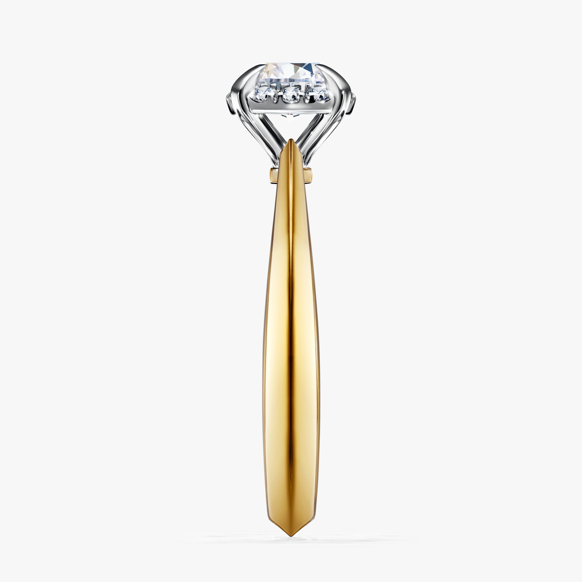 Pierścionek zaręczynowy My Beauty z żółtego złota z szafirem białym 0,62ct