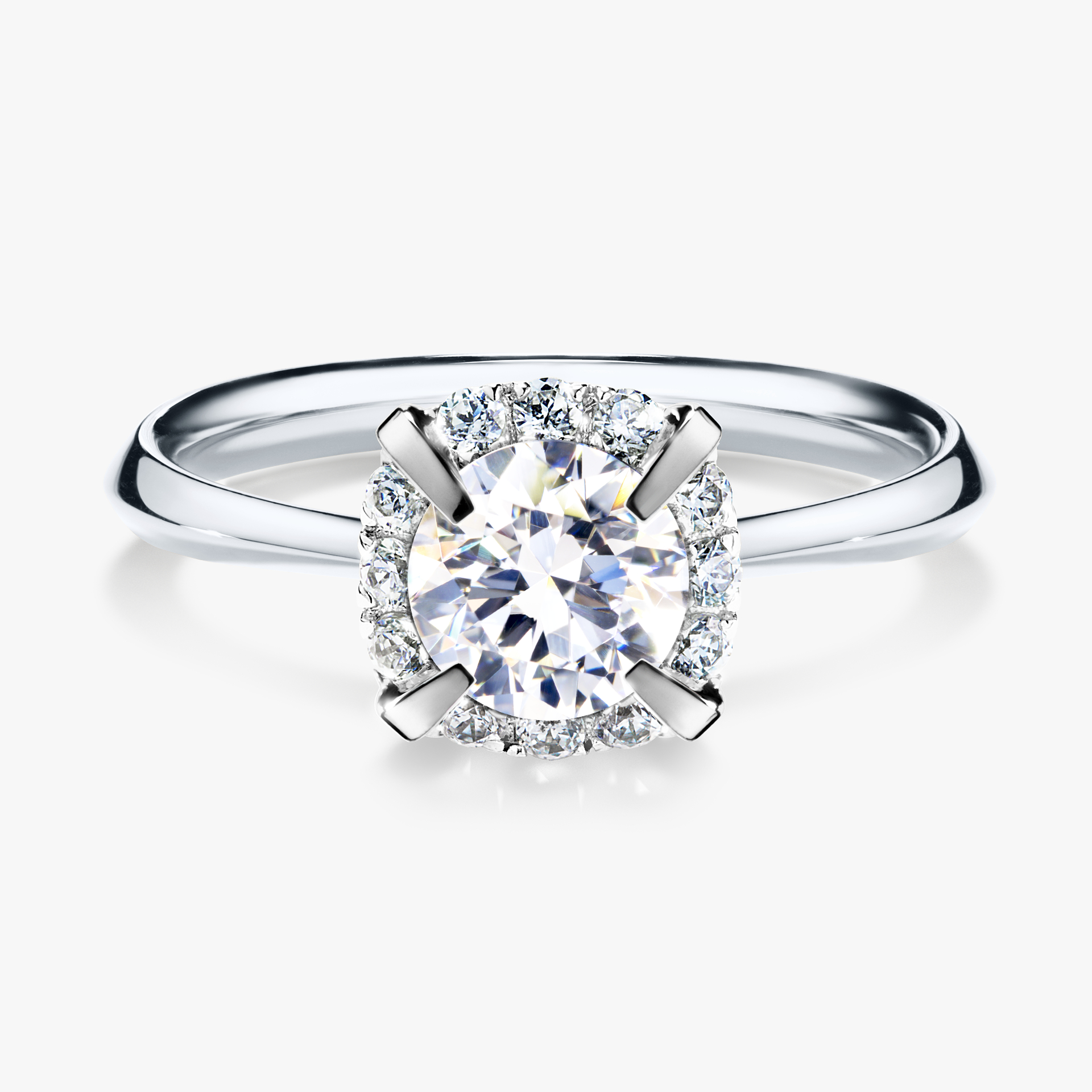 Pierścionek zaręczynowy My Beauty z białego złota z szafirem białym 0,98ct
