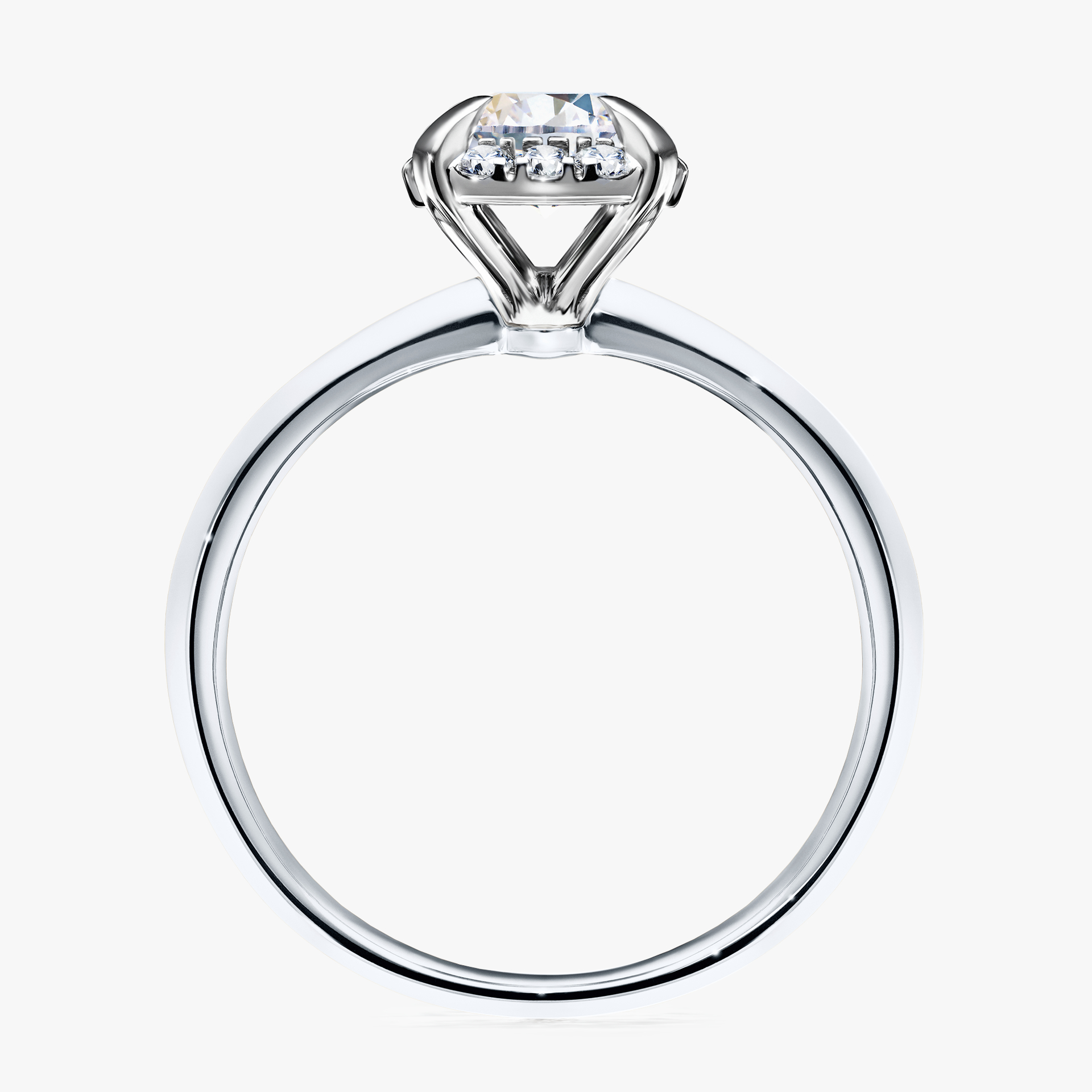 Pierścionek zaręczynowy My Beauty z białego złota z szafirem białym 0,98ct