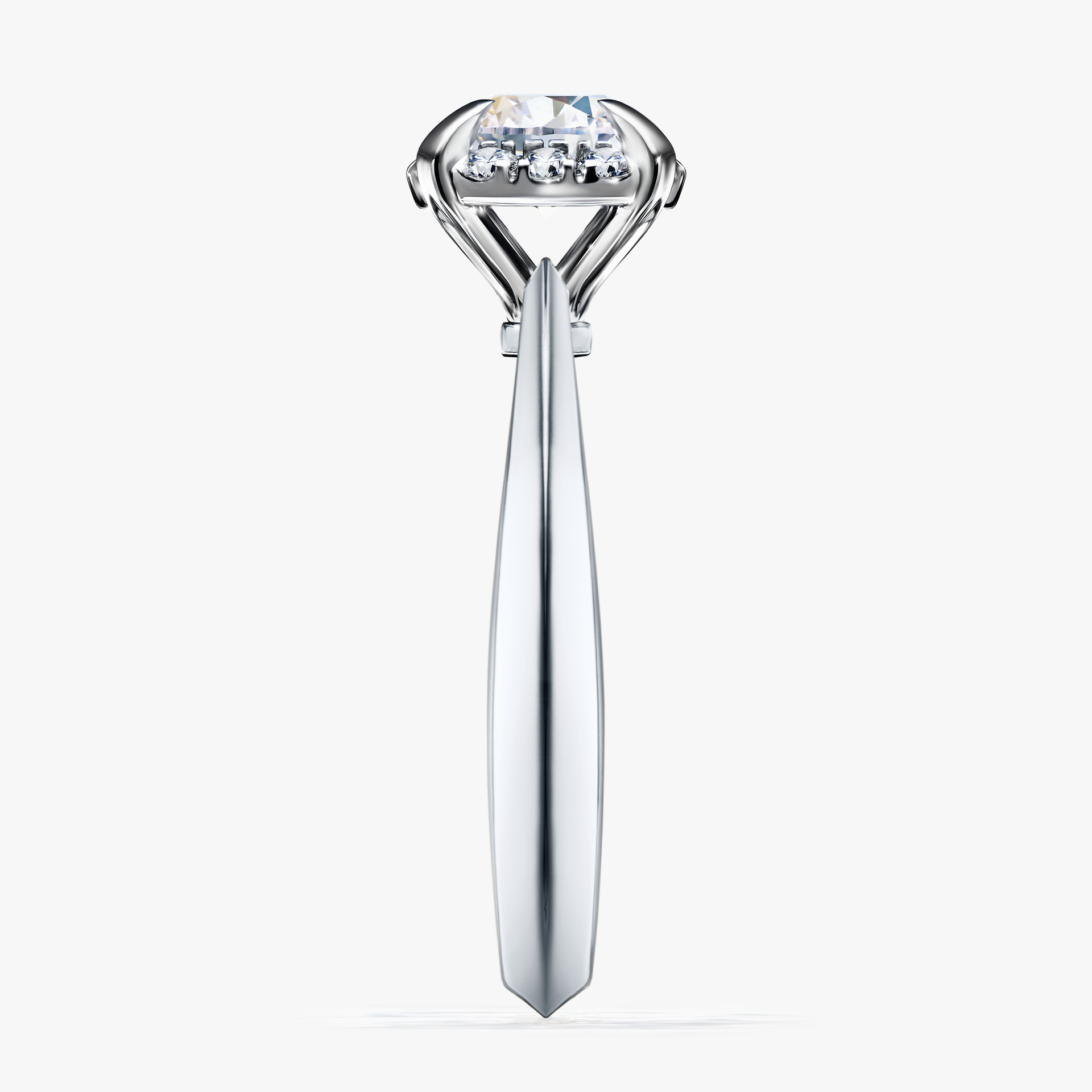 Pierścionek zaręczynowy My Beauty z białego złota z szafirem białym 0,98ct
