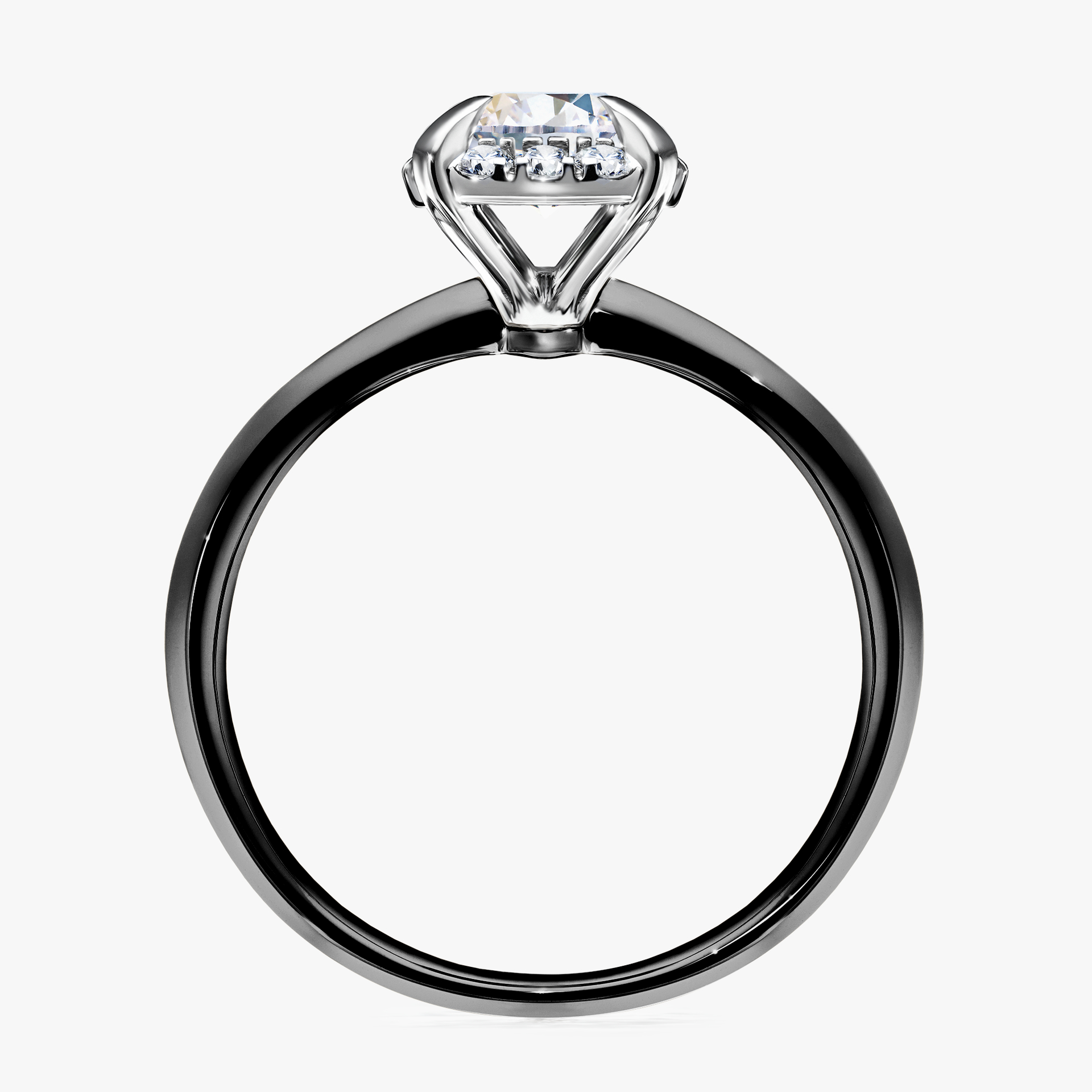 Pierścionek zaręczynowy My Beauty z czarnego złota z szafirem białym 0,98ct