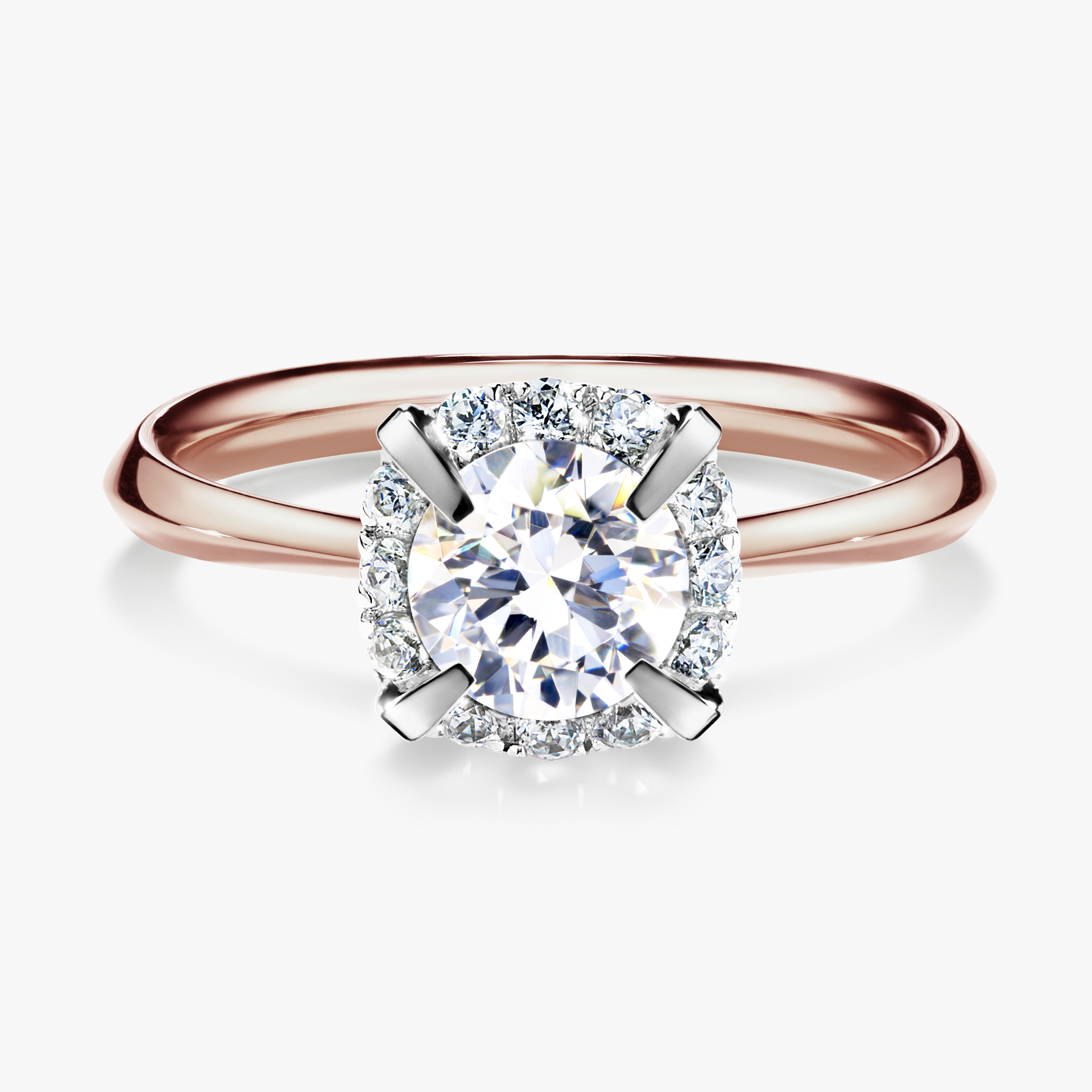 Pierścionek zaręczynowy My Beauty z różowego złota z szafirem białym 0,98ct