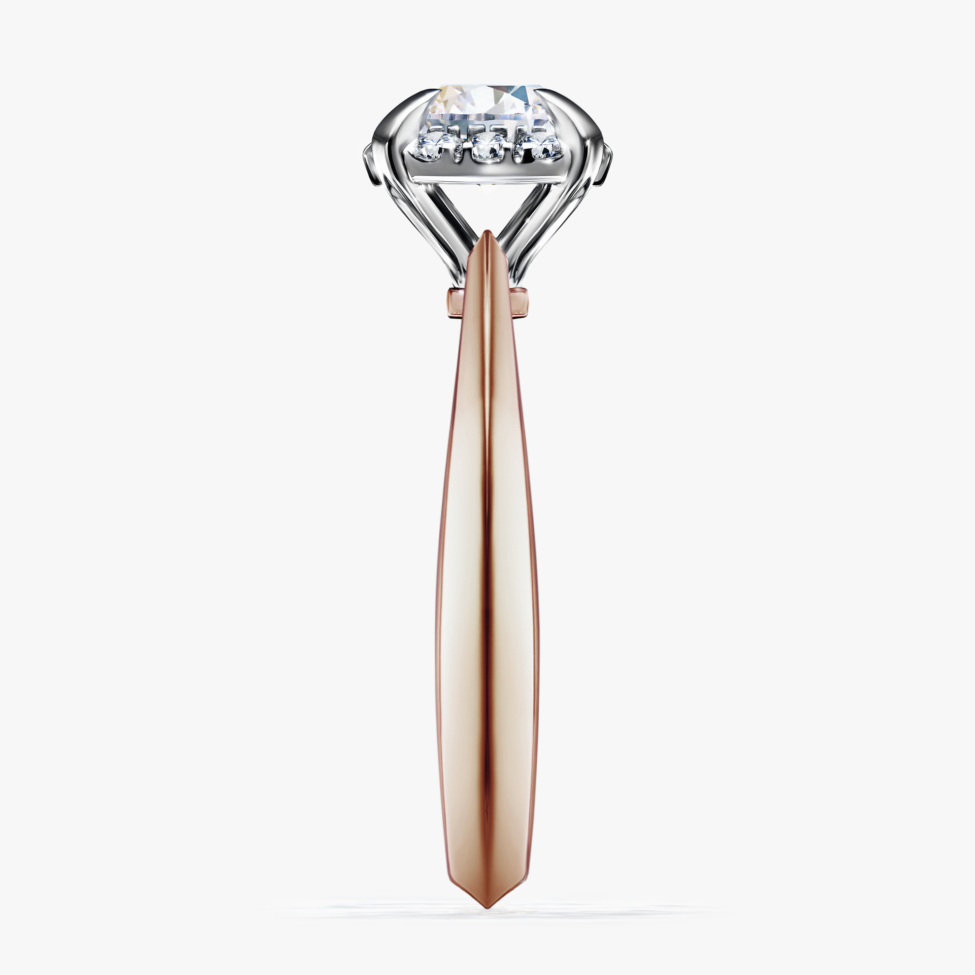 Pierścionek zaręczynowy My Beauty z różowego złota z szafirem białym 0,98ct