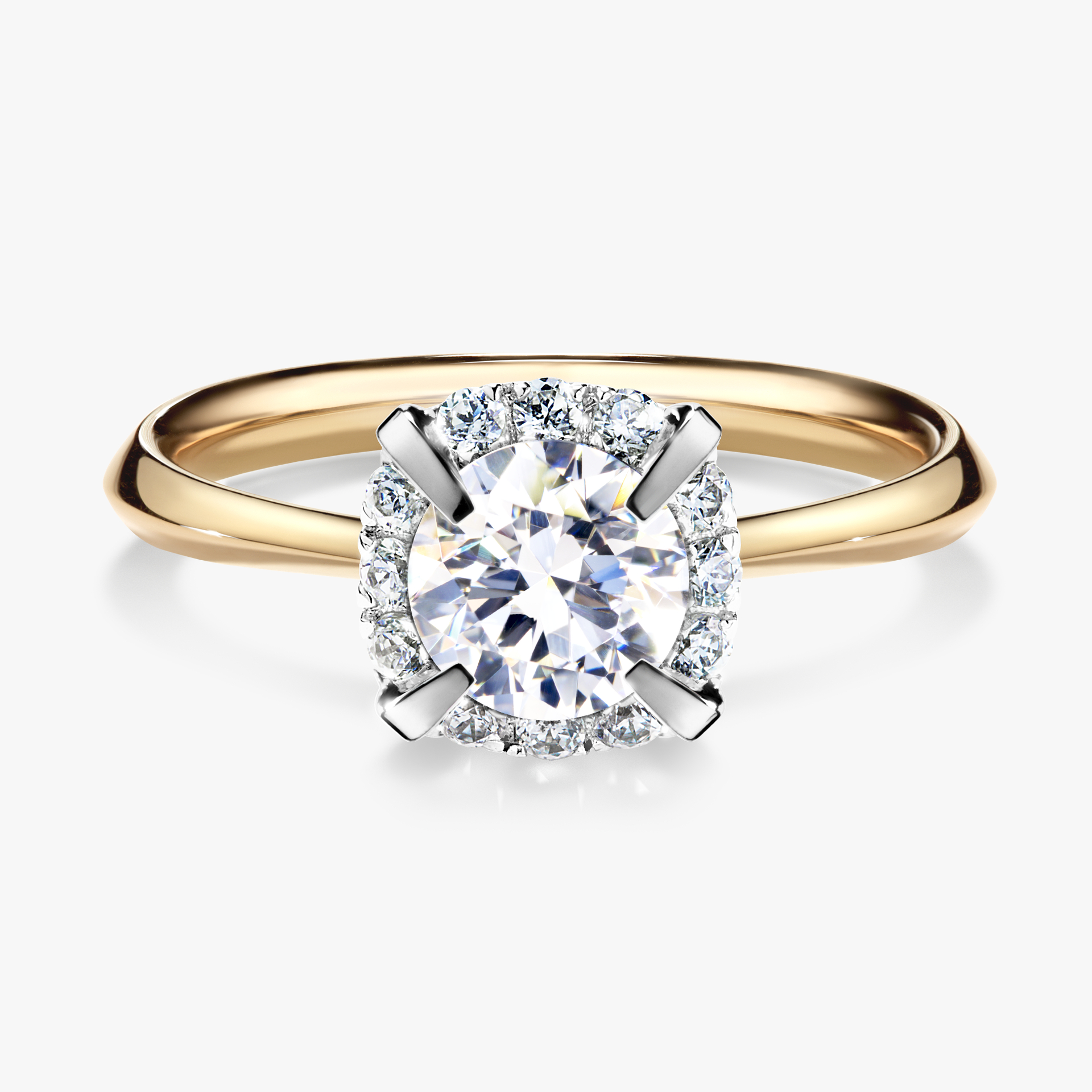 Pierścionek zaręczynowy My Beauty z żółtego złota z szafirem białym 0,98ct