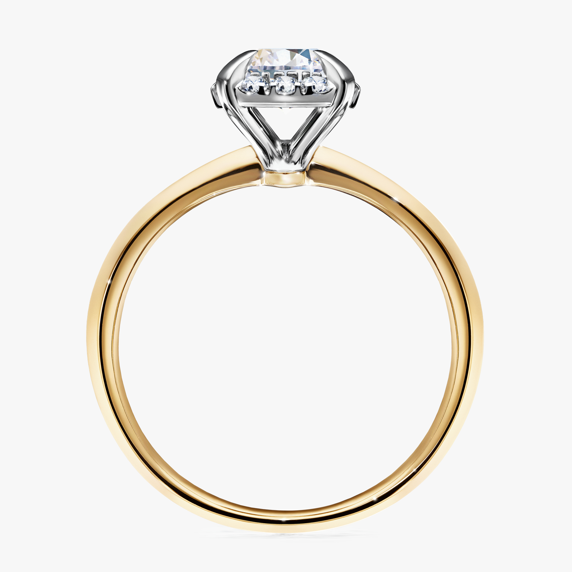 Pierścionek zaręczynowy My Beauty z żółtego złota z szafirem białym 0,98ct