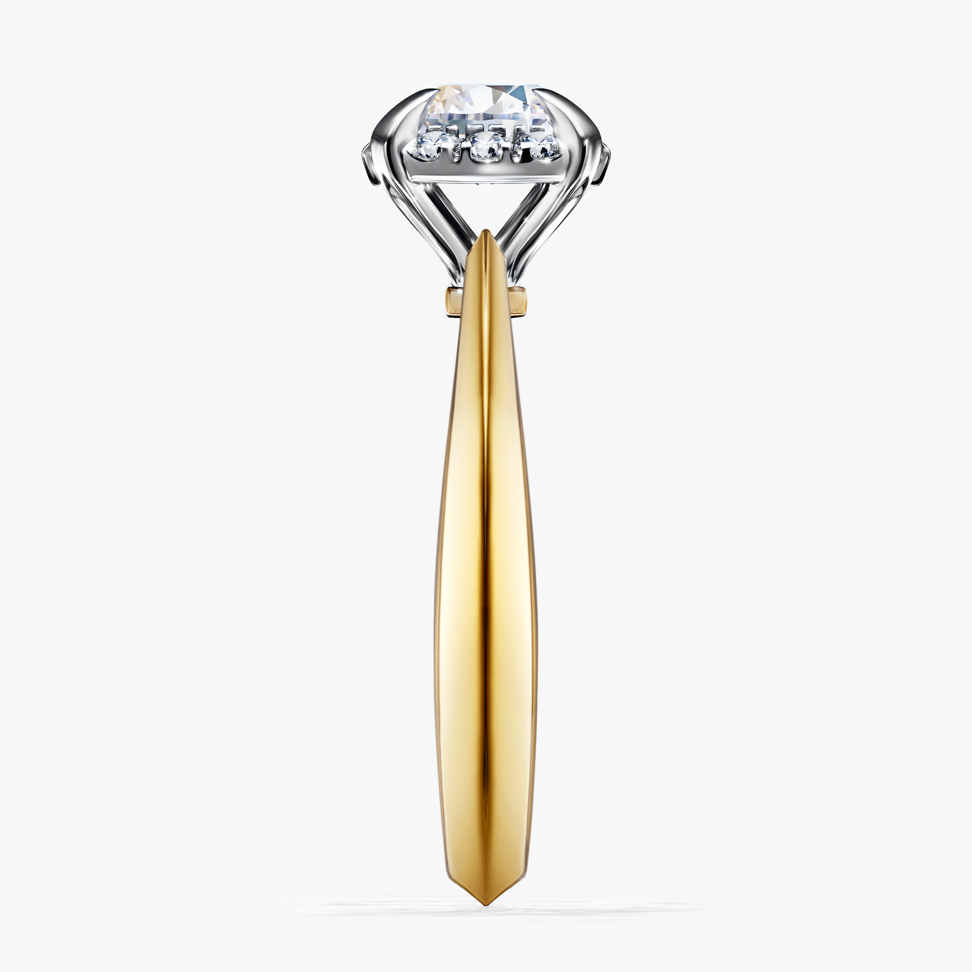 Pierścionek zaręczynowy My Beauty z żółtego złota z szafirem białym 0,98ct