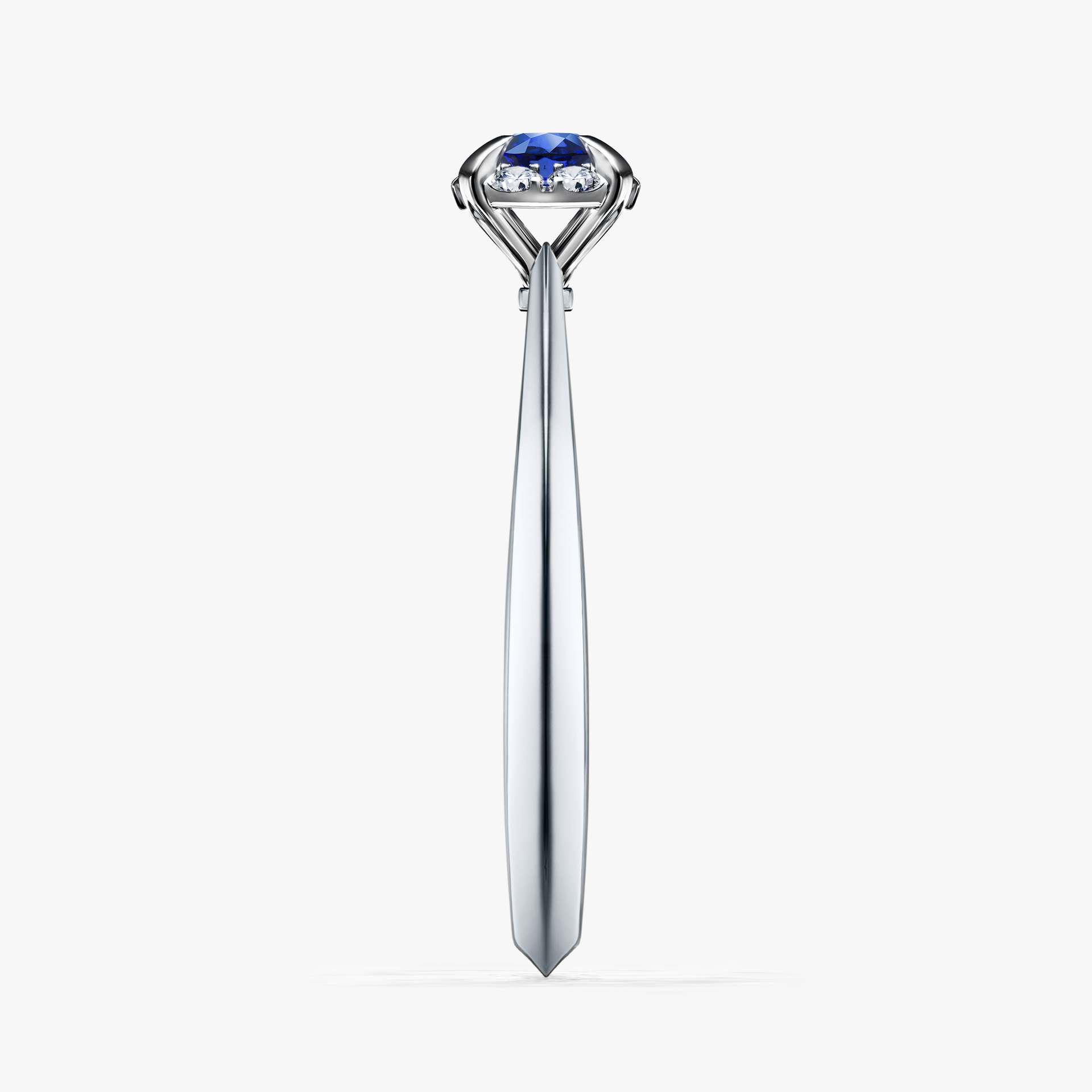 Pierścionek zaręczynowy My Beauty z białego złota z szafirem niebieskim 0,14ct