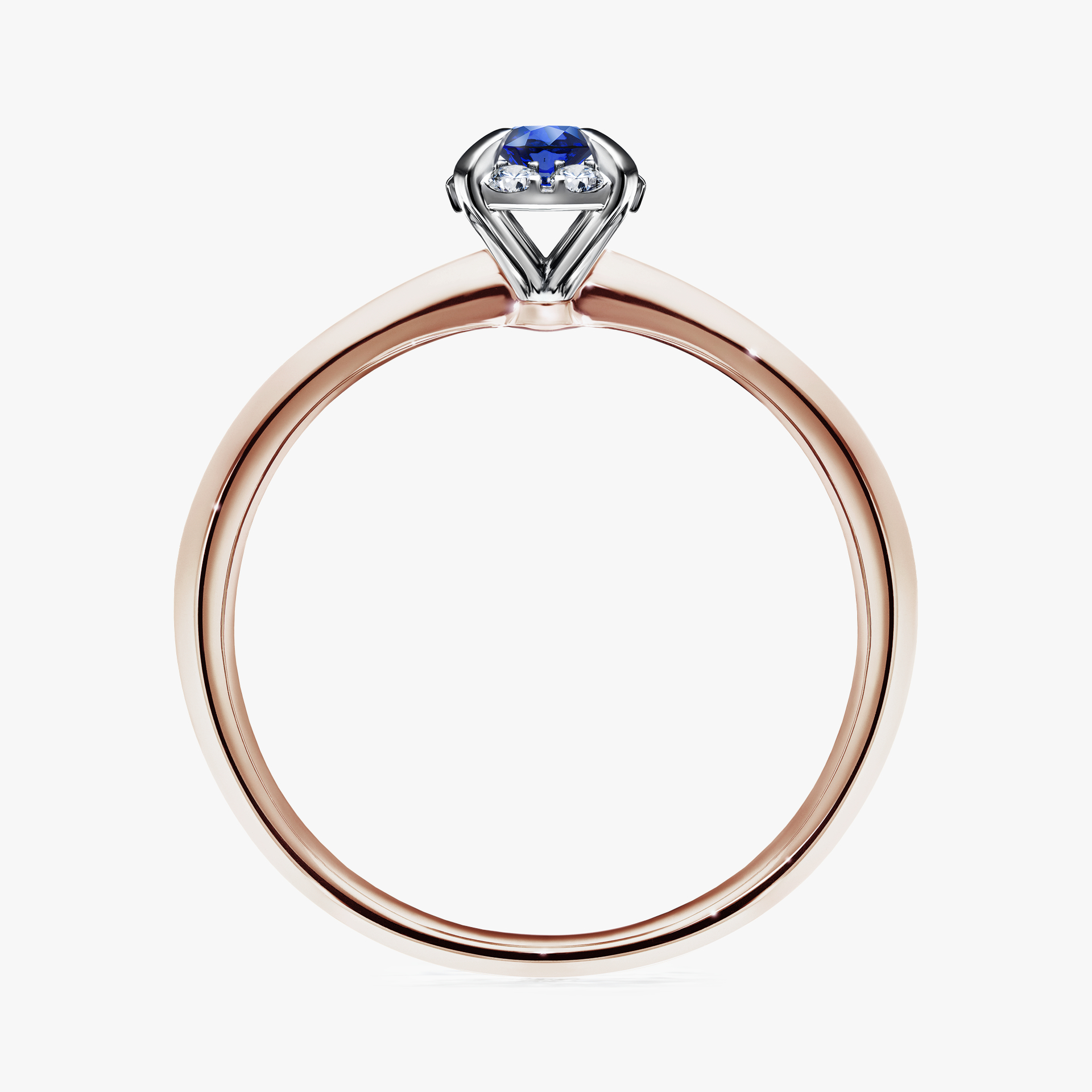 Pierścionek zaręczynowy My Beauty z różowego złota z szafirem niebieskim 0,14ct