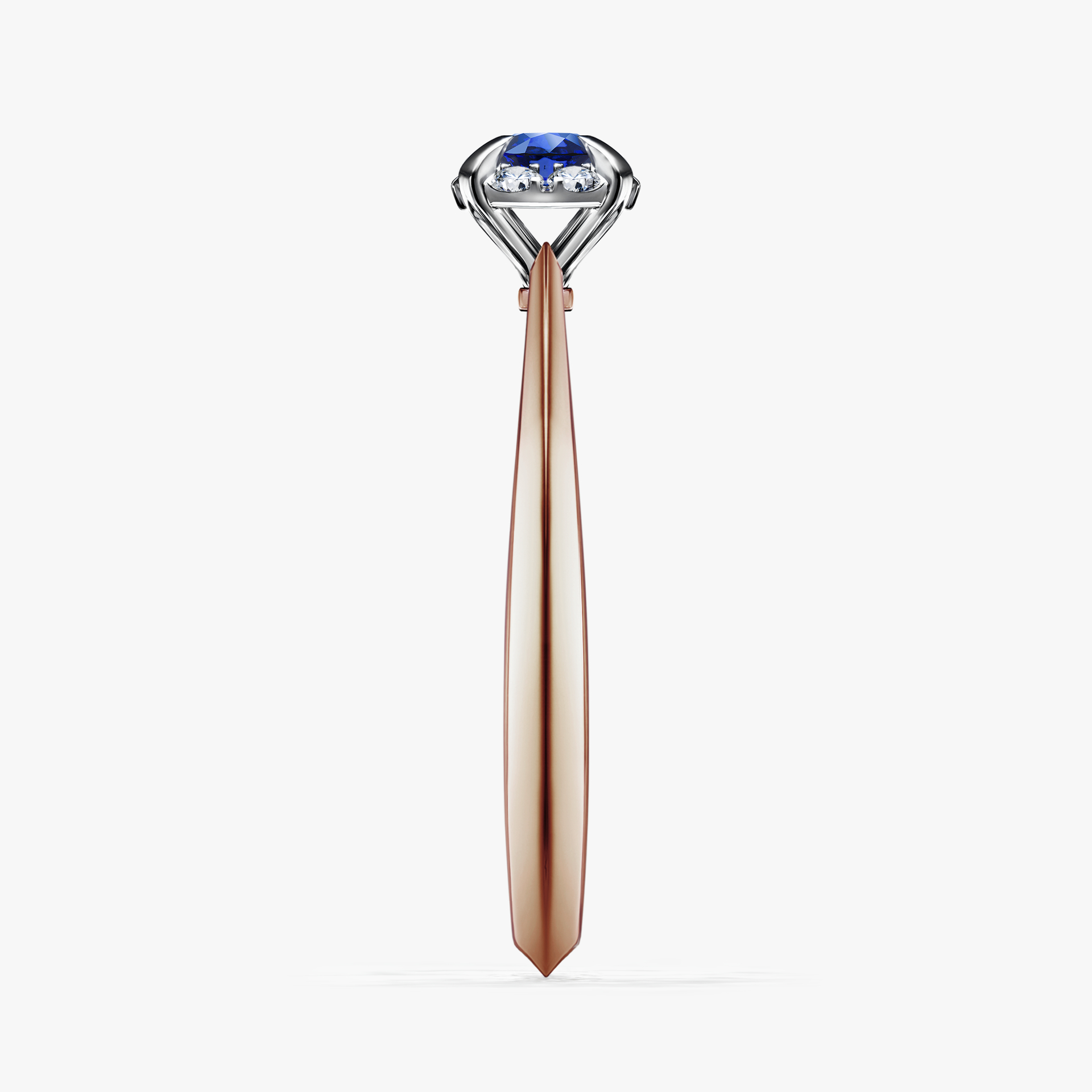 Pierścionek zaręczynowy My Beauty z różowego złota z szafirem niebieskim 0,14ct
