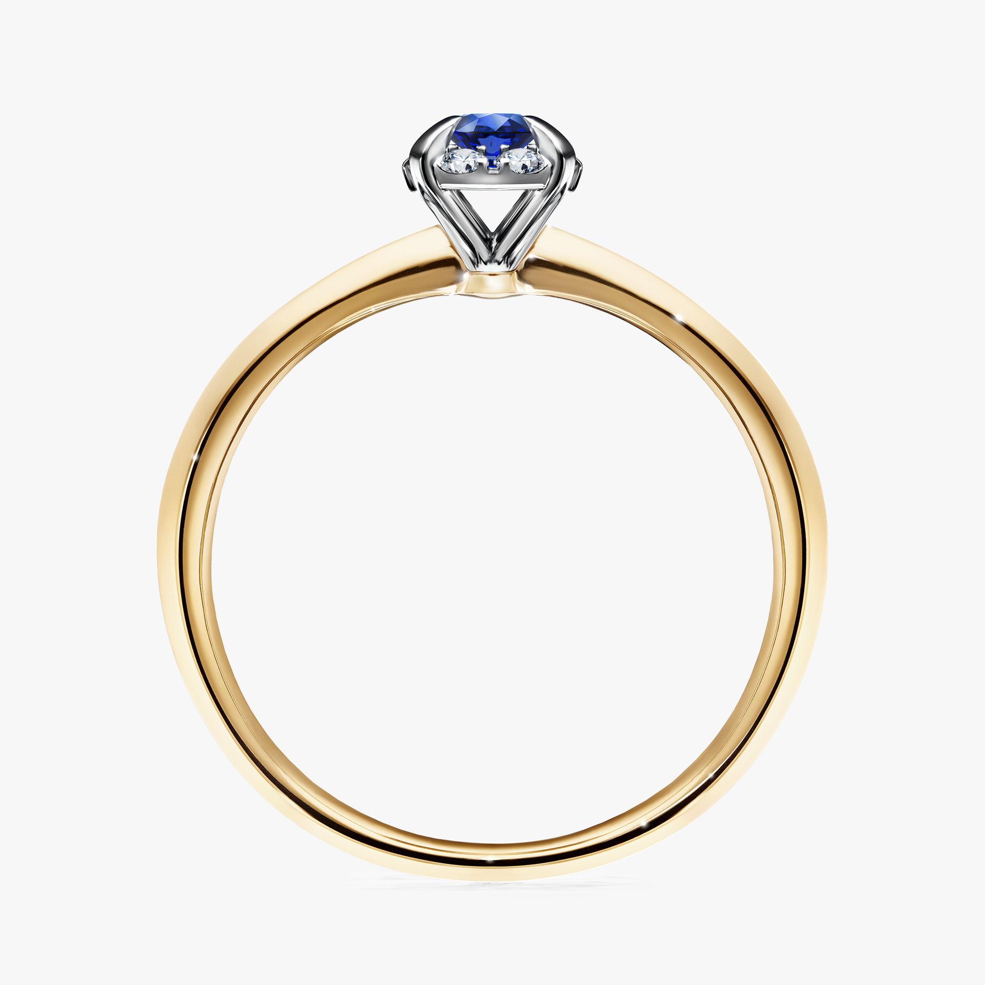 Pierścionek zaręczynowy My Beauty z żółtego złota z szafirem niebieskim 0,14ct