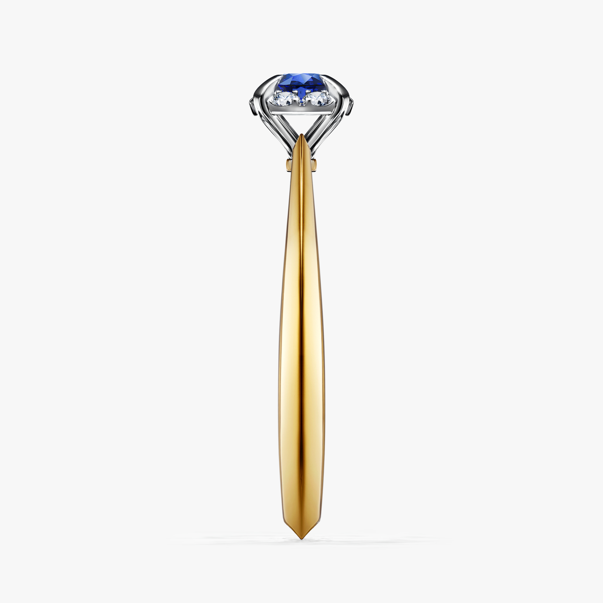 Pierścionek zaręczynowy My Beauty z żółtego złota z szafirem niebieskim 0,14ct