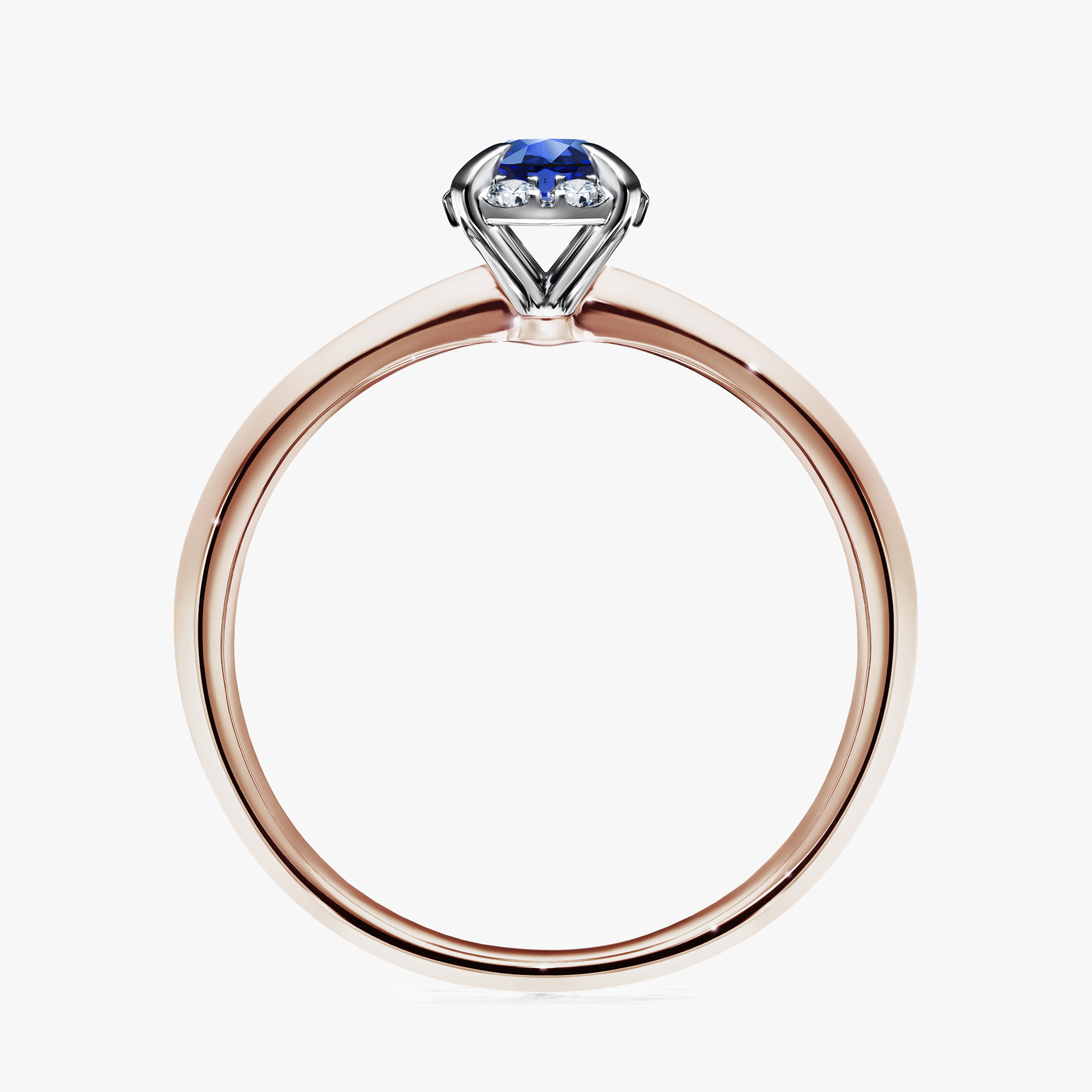 Pierścionek zaręczynowy My Beauty z różowego złota z szafirem niebieskim 0,33ct