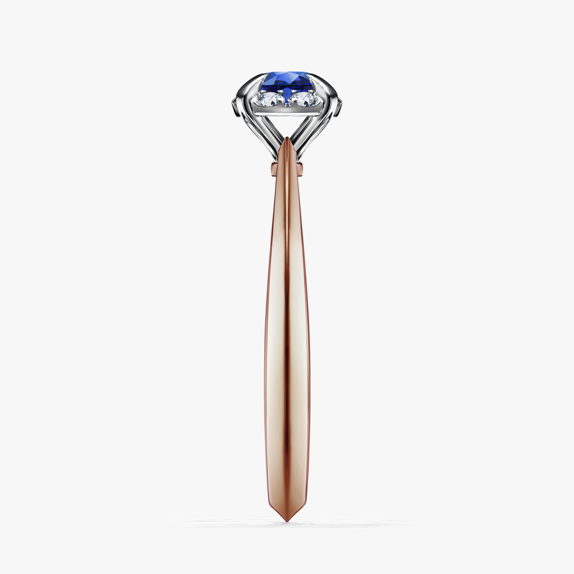 Pierścionek zaręczynowy My Beauty z różowego złota z szafirem niebieskim 0,33ct