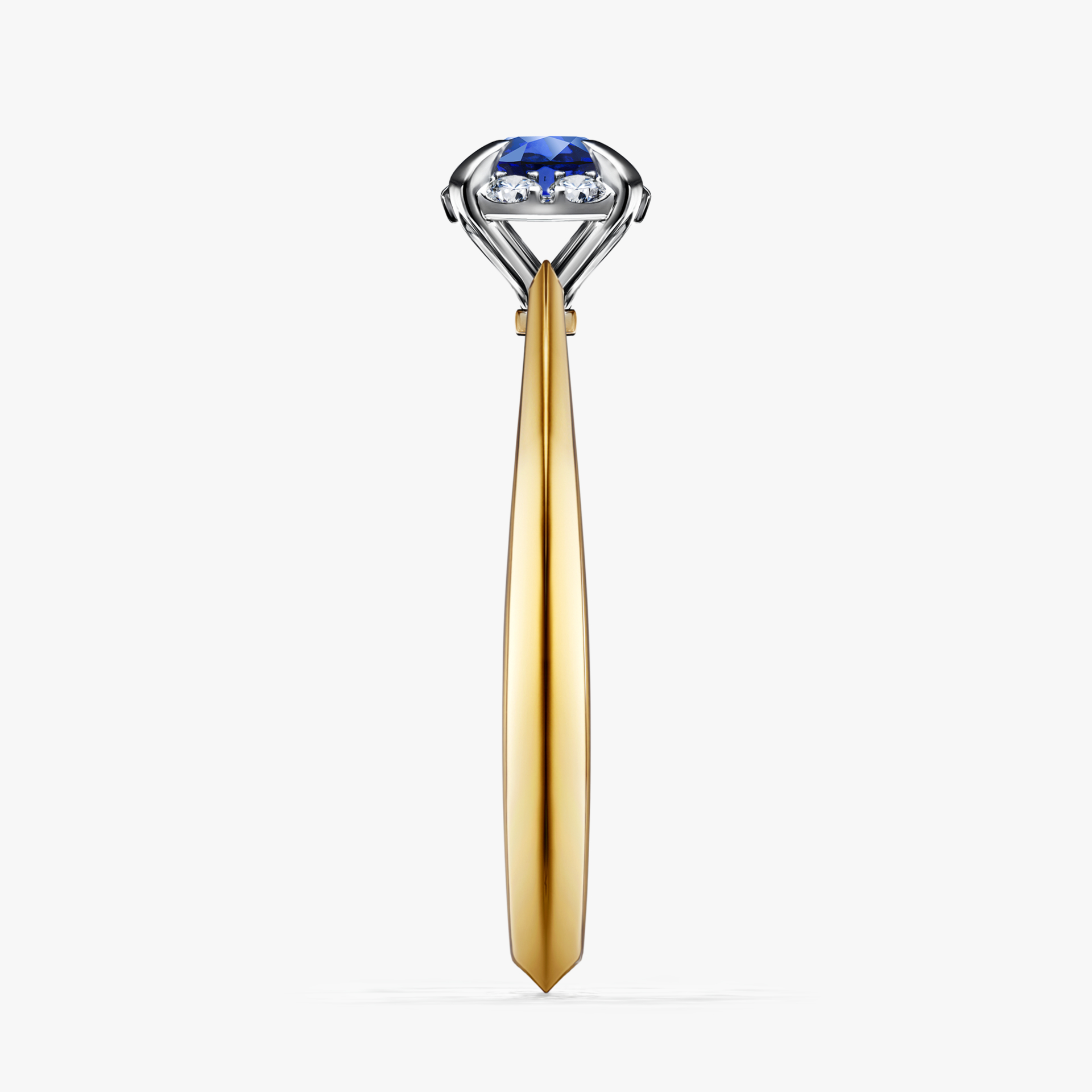 Pierścionek zaręczynowy My Beauty z żółtego złota z szafirem niebieskim 0,33ct