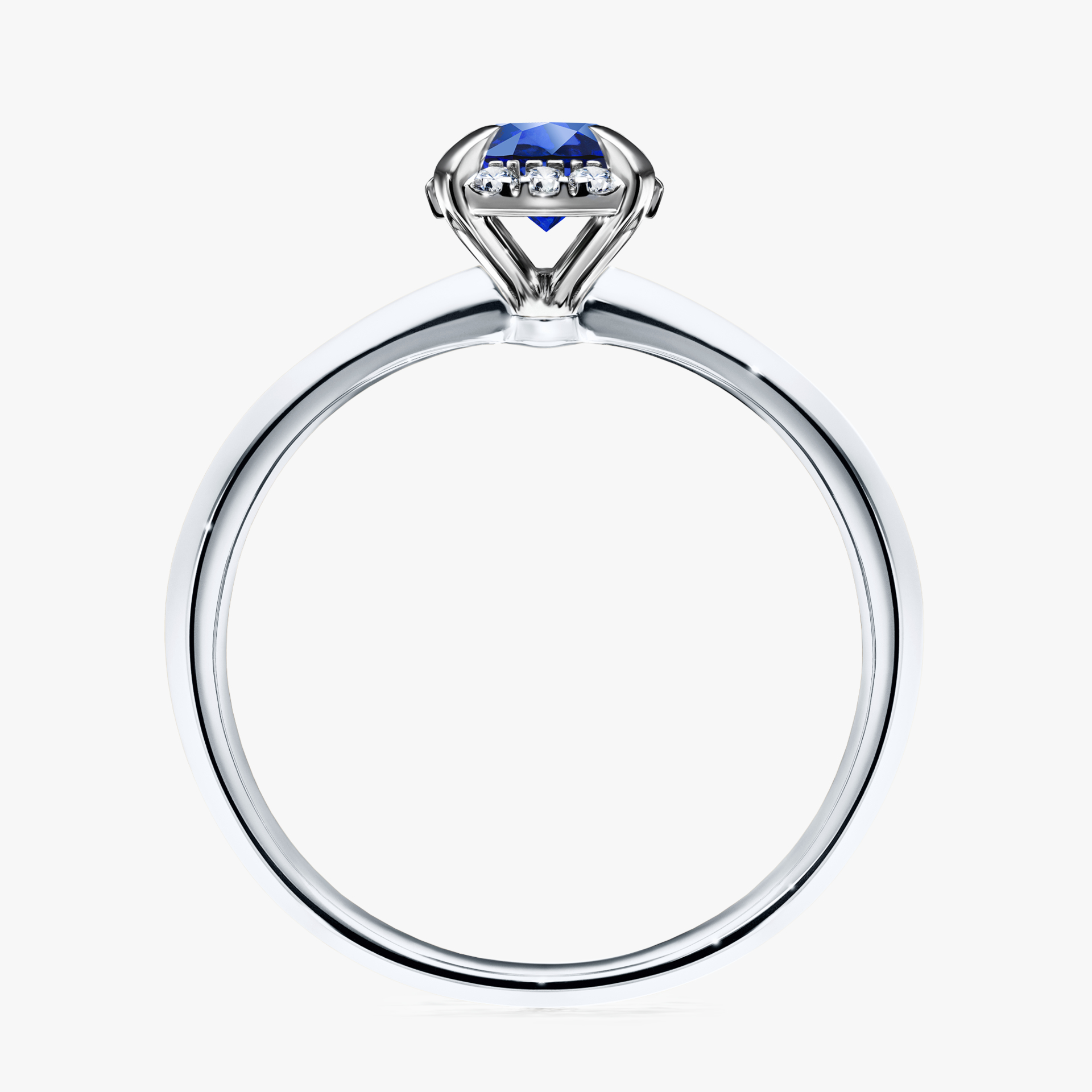 Pierścionek zaręczynowy My Beauty z białego złota z szafirem niebieskim 0,62ct