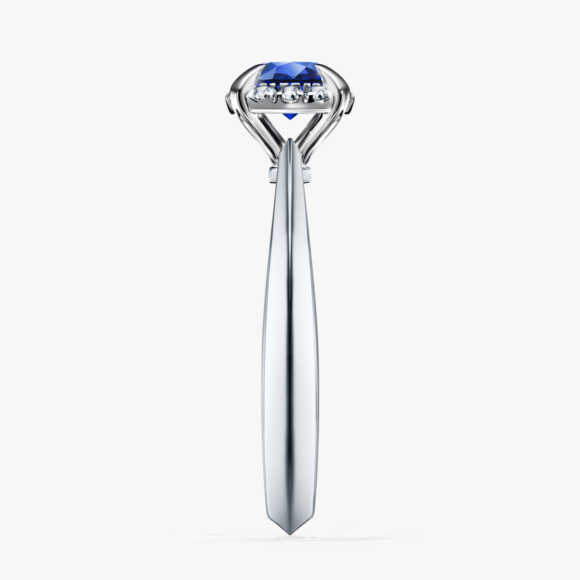 Pierścionek zaręczynowy My Beauty z białego złota z szafirem niebieskim 0,62ct